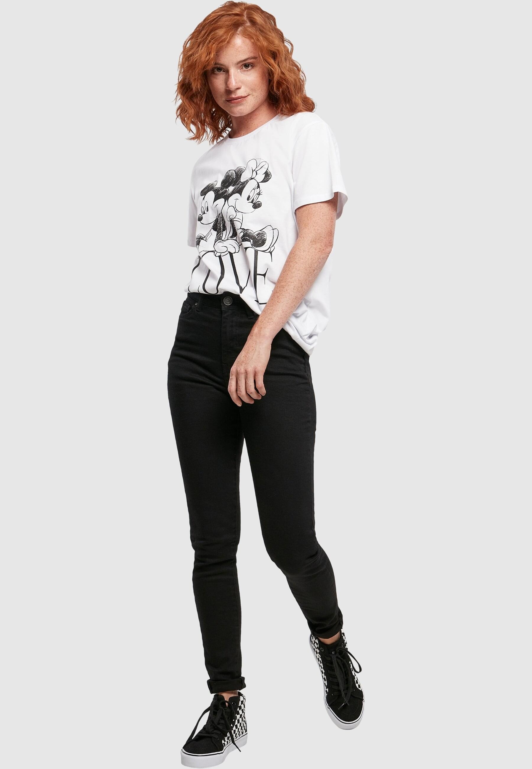 Merchcode Kurzarmshirt »Merchcode Damen Ladies Minnie Loves Mickey Tee« 1 Stk. tlg.