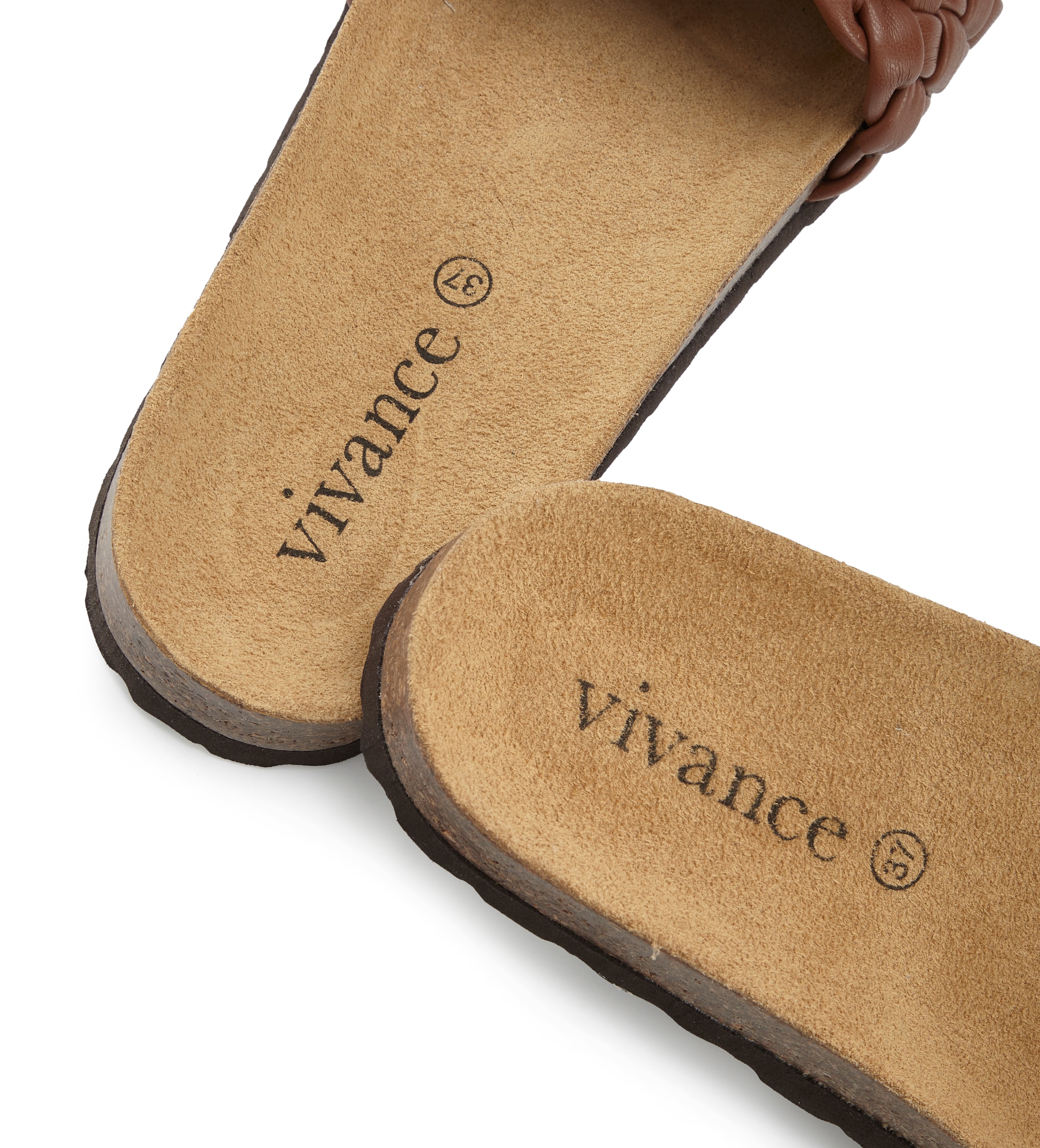 Vivance Pantolette »Mule, Sandale, offener Schuh, Sommerschuh,«  mit komfortablem Korkfußbett und weicher Innensohle aus Leder