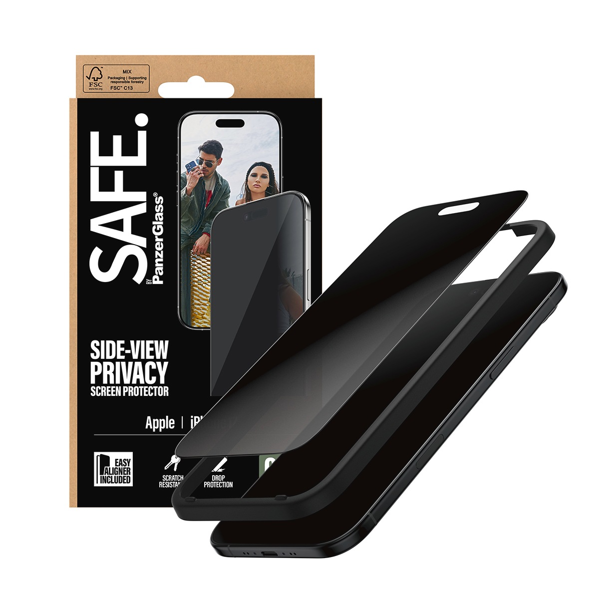 SAFE by PanzerGlass Displayschutzglas »Side-View Privacy Screen Protector«, für Apple iPhone Air, Displayschutzfolie, Schutzfolie, Bildschirmschutz, kratz- & stoßfest
