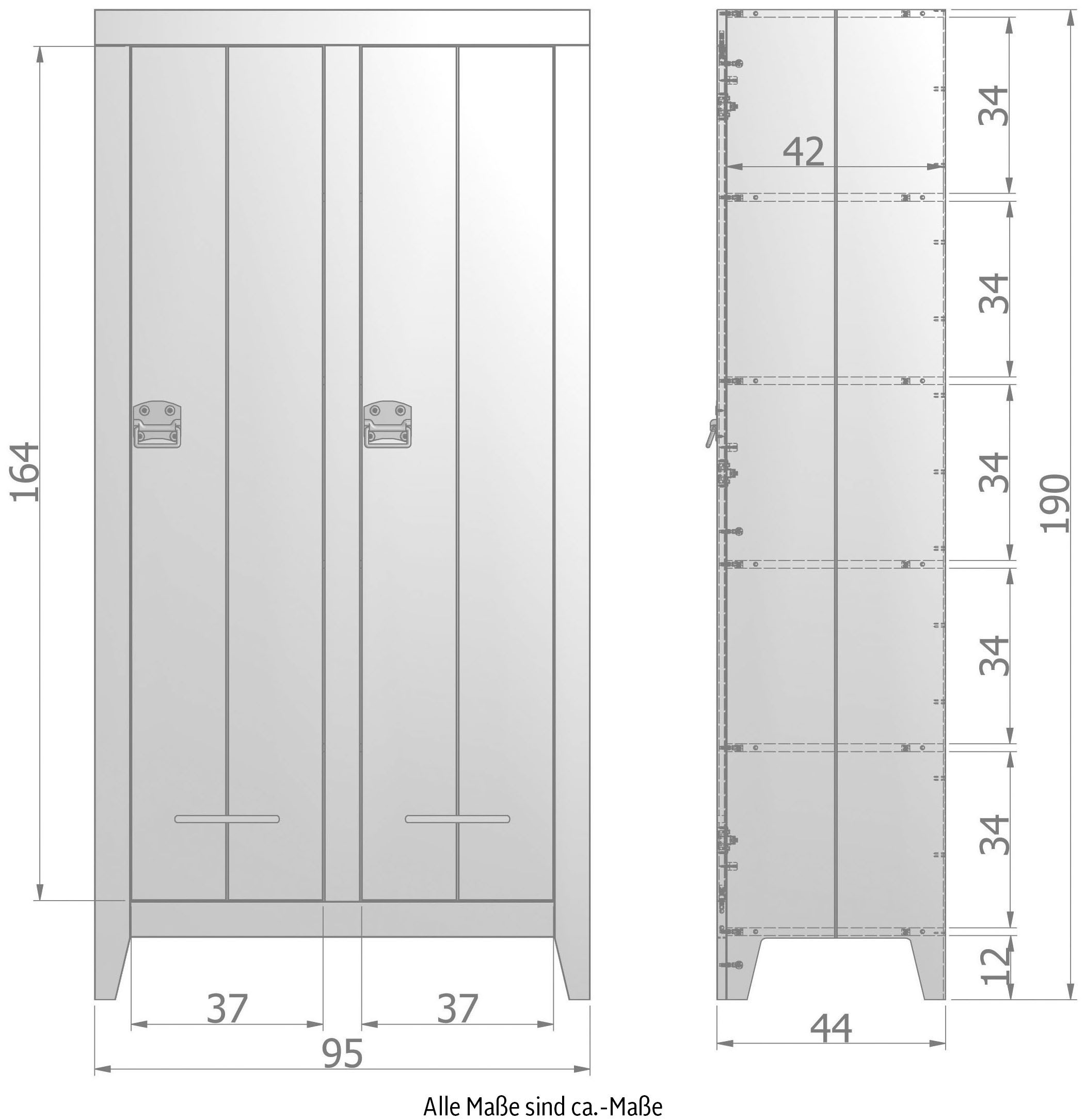 WOOOD Garderobenschrank »Kluis«, 2-türig, mit Metallgriffen, H 190 cm x B 95 cm