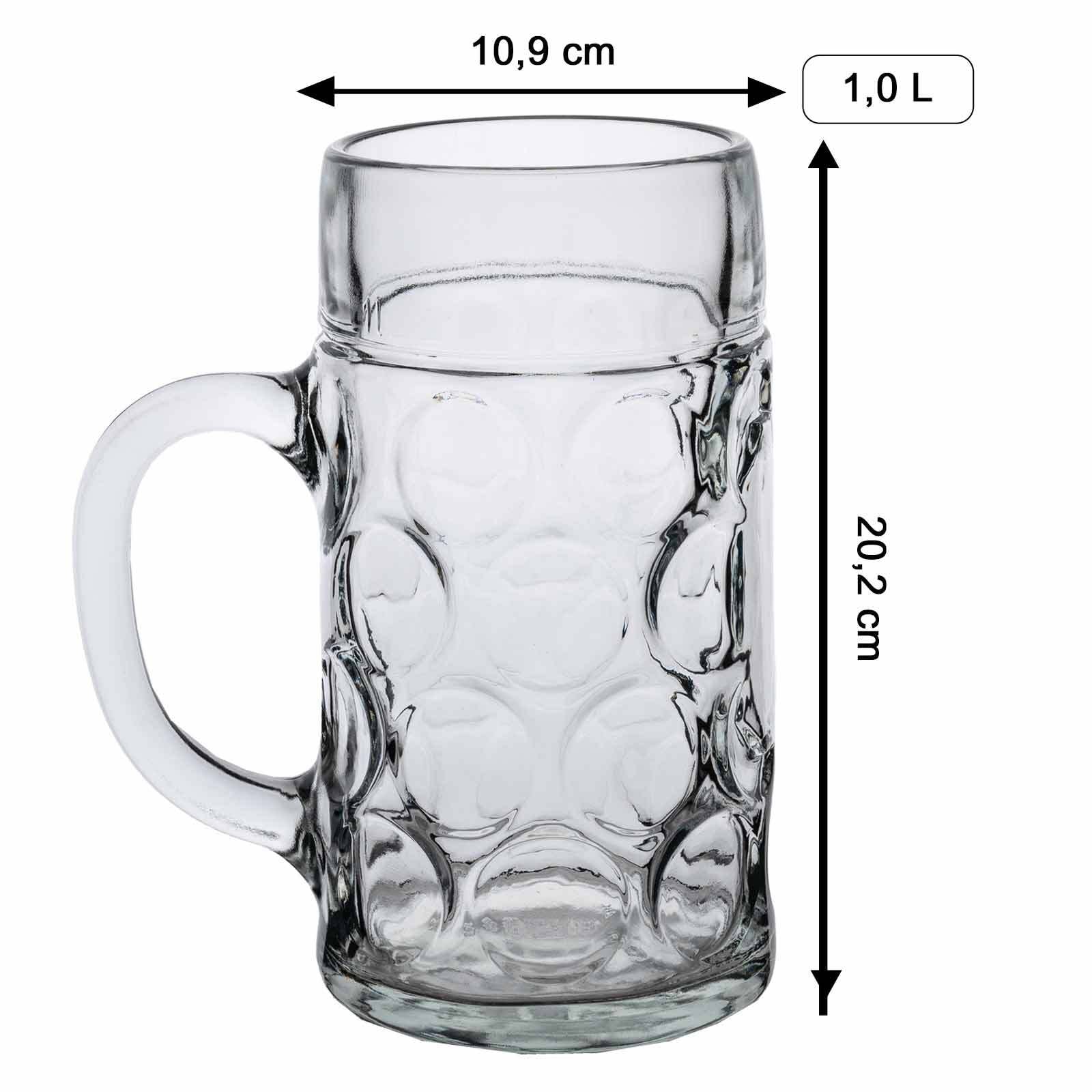 LUXENTU Bierkrug »Maßkrug mit Gravur Legende seit 50 Jahren 1,0 Liter transparent«