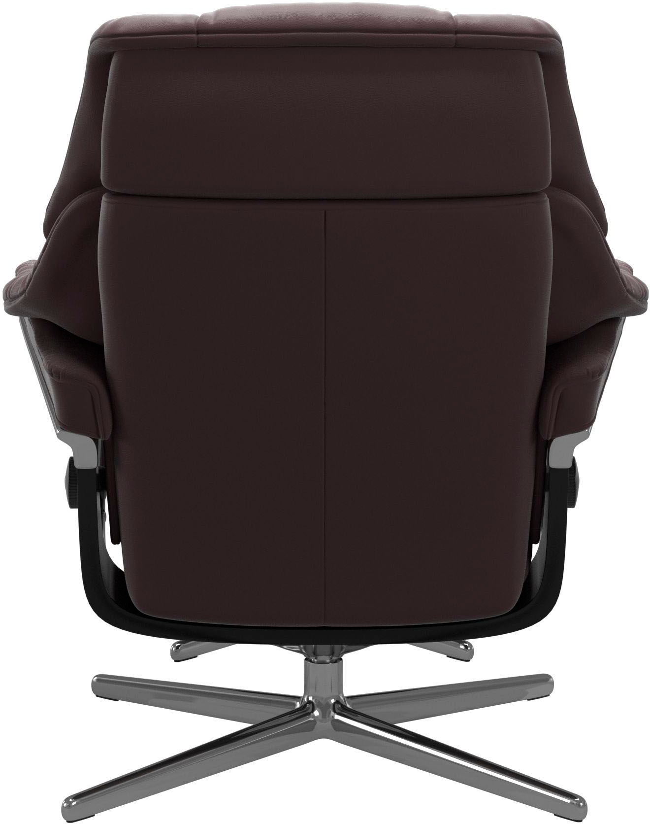 Stressless® Relaxsessel »Reno«, (Set, Relaxsessel mit Hocker), mit Hocker, mit Cross Base, Größe S, M & L, Holzakzent Schwarz