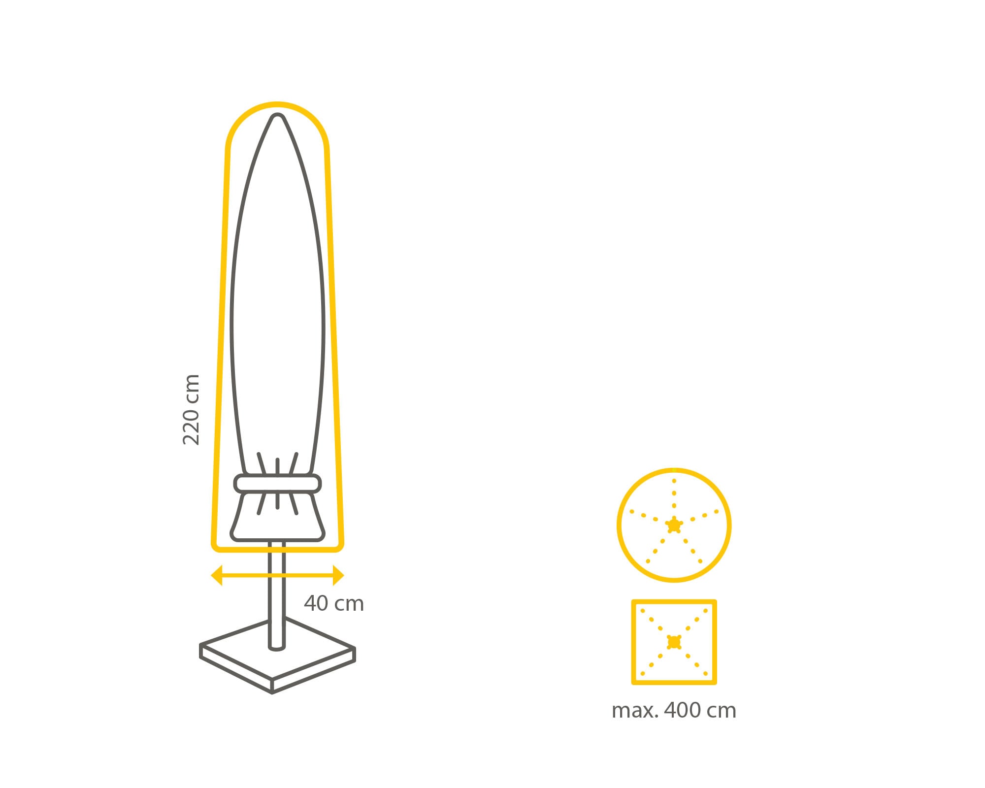 winza outdoor covers Sonnenschirm-Schutzhülle, für Schirme bis ø 400 cm