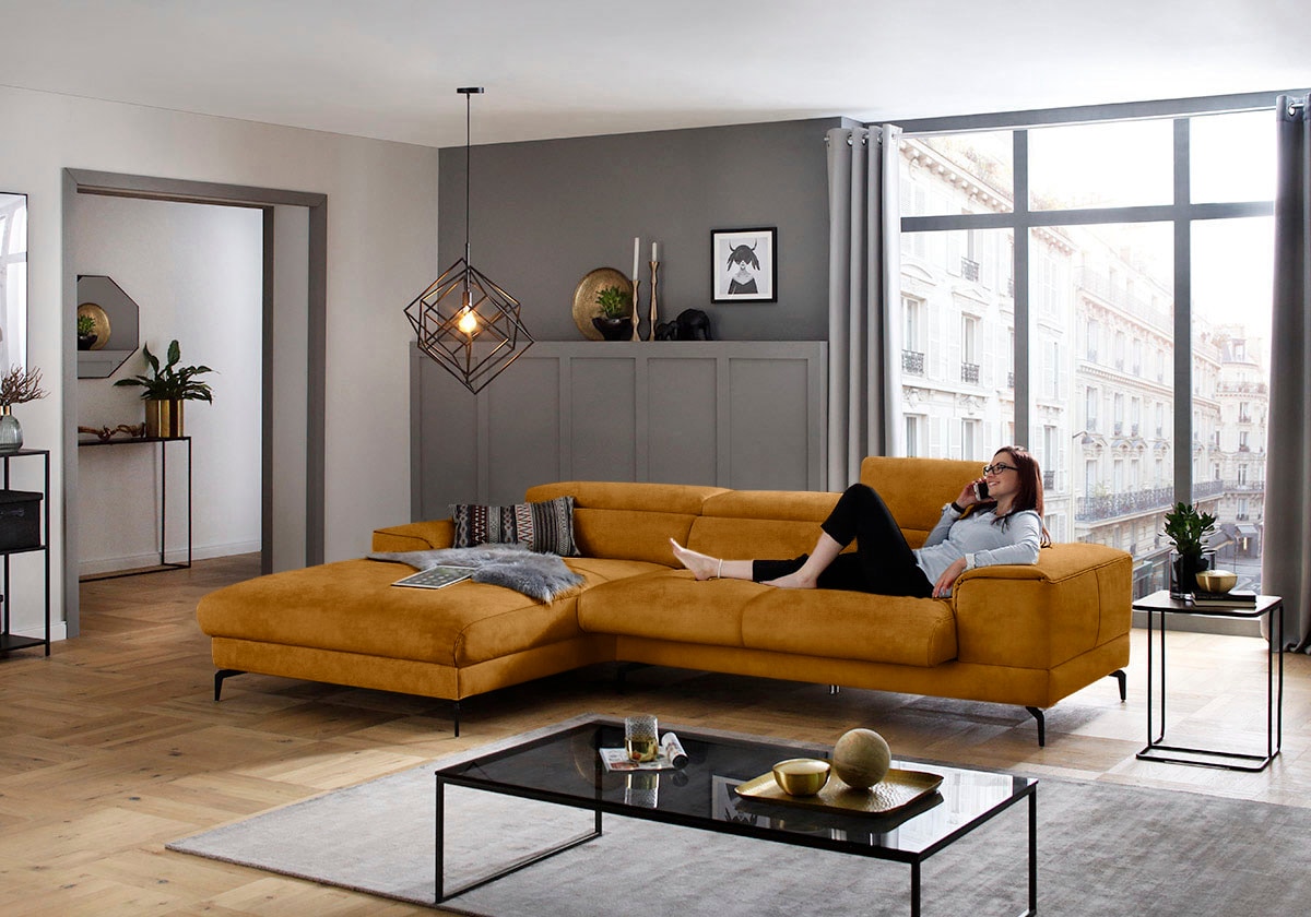 W.SCHILLIG Ecksofa "piedroo, Designsofa mit tollem Sitzkomfort, L-Form", Ko günstig online kaufen