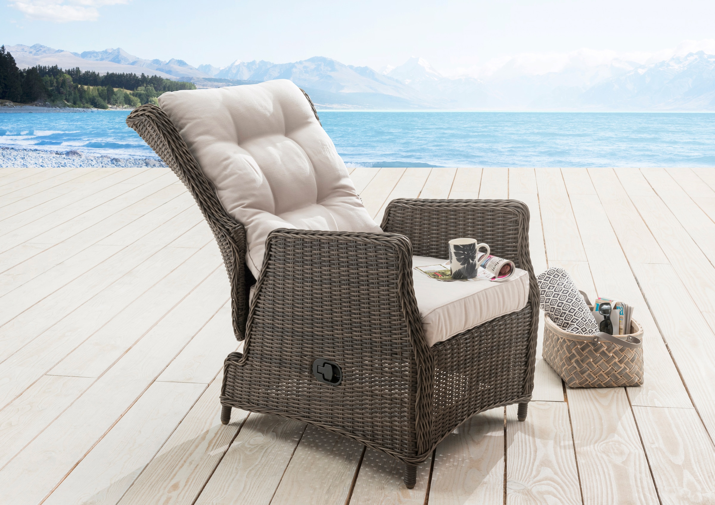 BAUR bestellen RELAX«, Gartensessel inkl. Destiny 3-tlg., verstellbar, | Polyrattan, Polsterauflagen+Reißverschlüsse »CASA