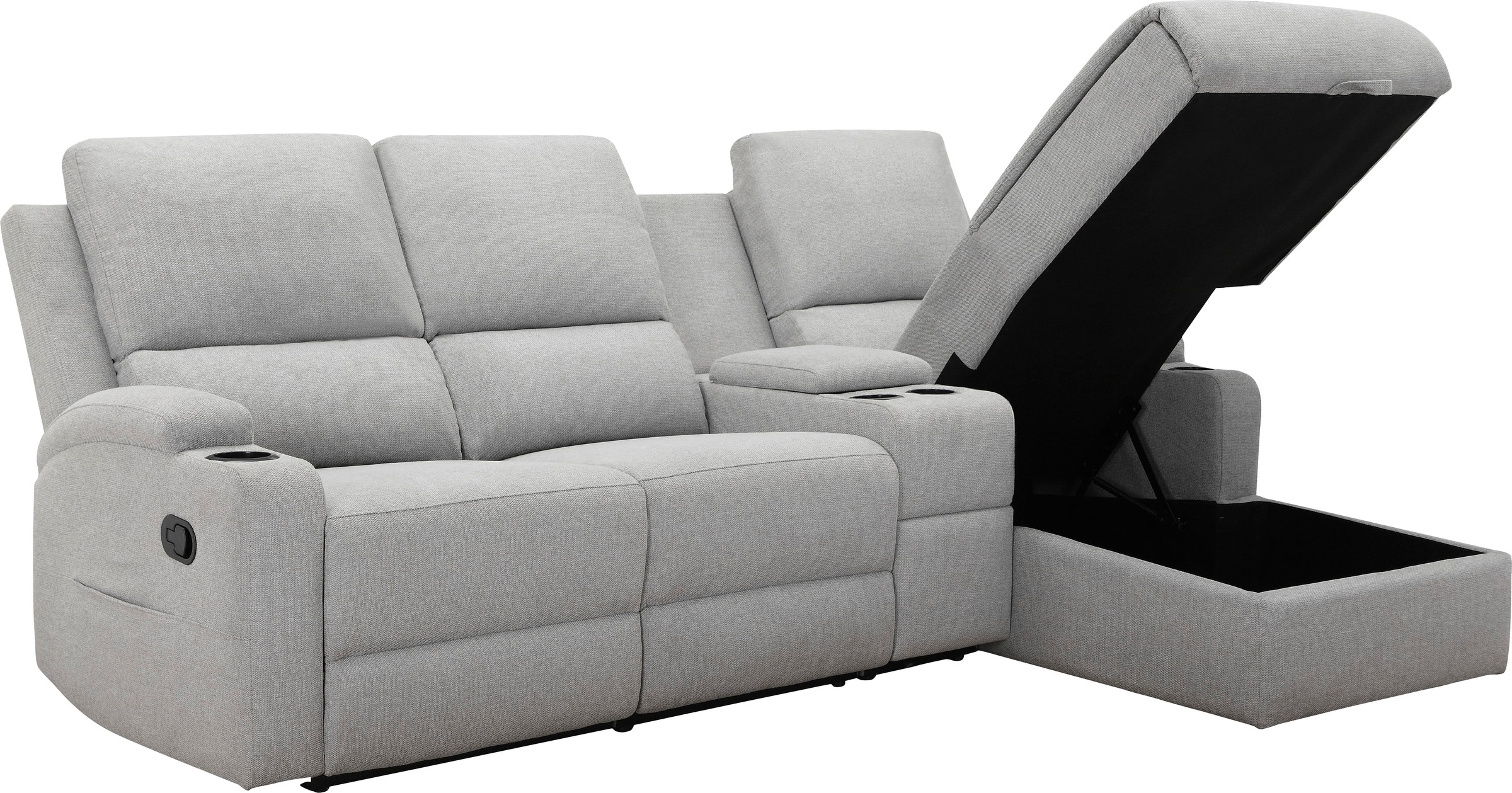 Home affaire Ecksofa »Napori Multimediasofa, 3er Kinosessel XXL, L-Form,«, Kinosofa mit Relaxfunktion, Getränkehalter, Staufach und Staukasten