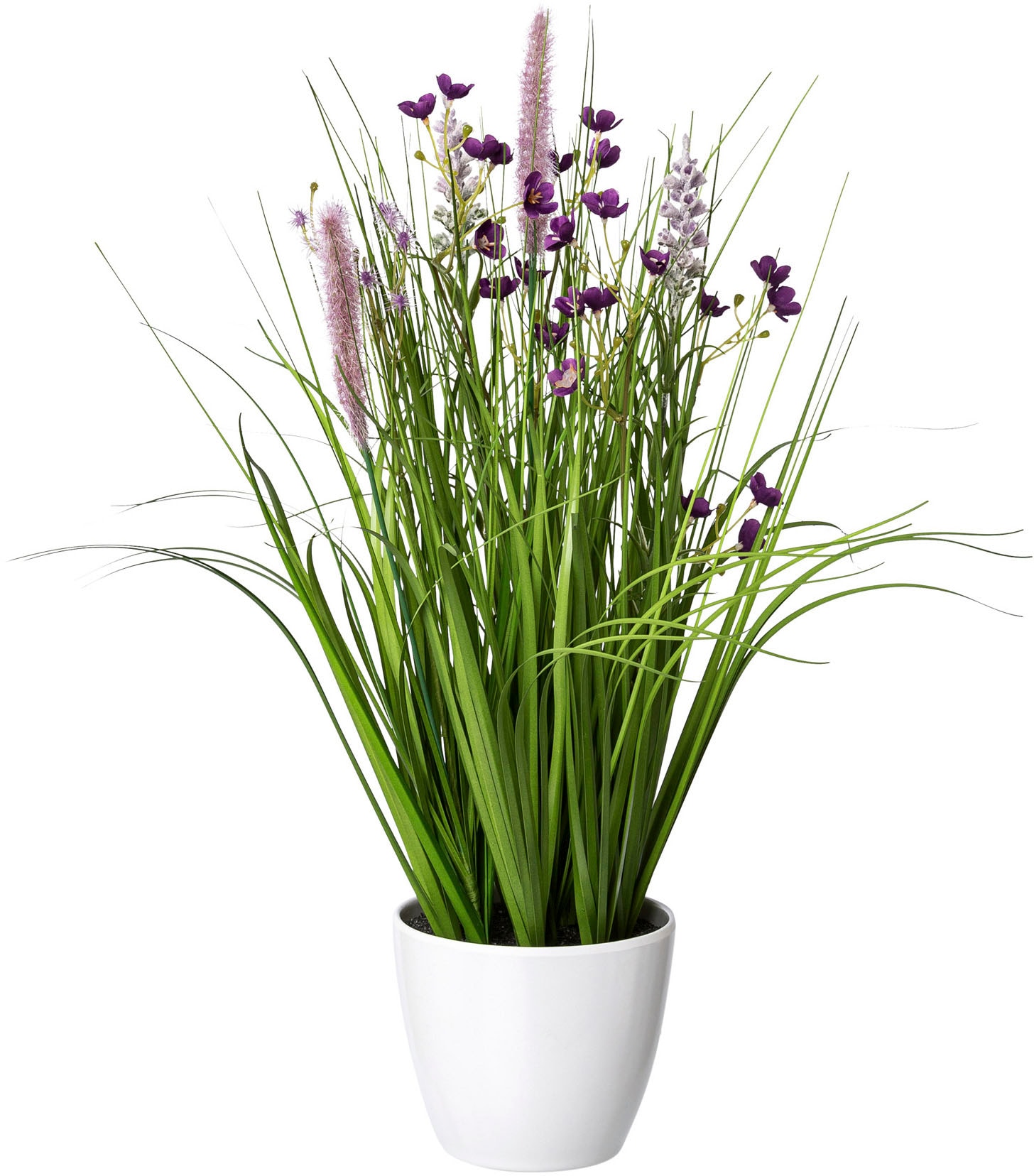 BAUR | kaufen »Blüten-Gras-Mix«, weißer in Creativ Kunststoffschale Kunstgras green