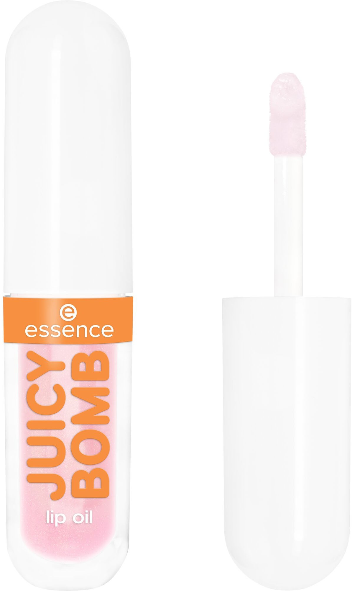 ESSENCE Damen Lipgloss "JUICY BOMB PARTY lip oil", rosa, Lippen-Kosmetika, Pflegende Ölformel, nicht-klebendes, glänzendes Finish, Pfirsichduft.