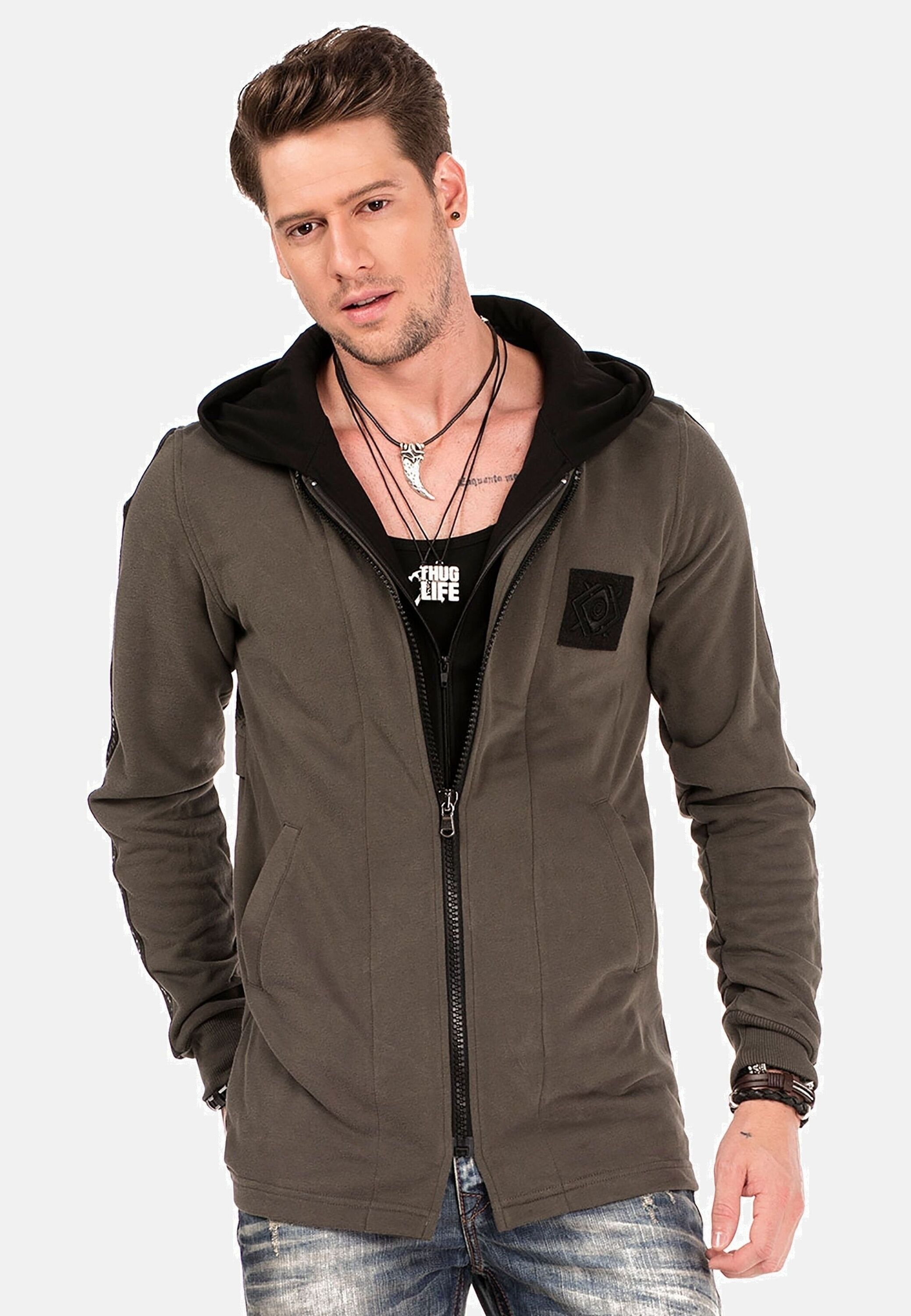 Cipo & Baxx Sweatjacke »Sweatjacke«, mit Layeroptik, CL-305