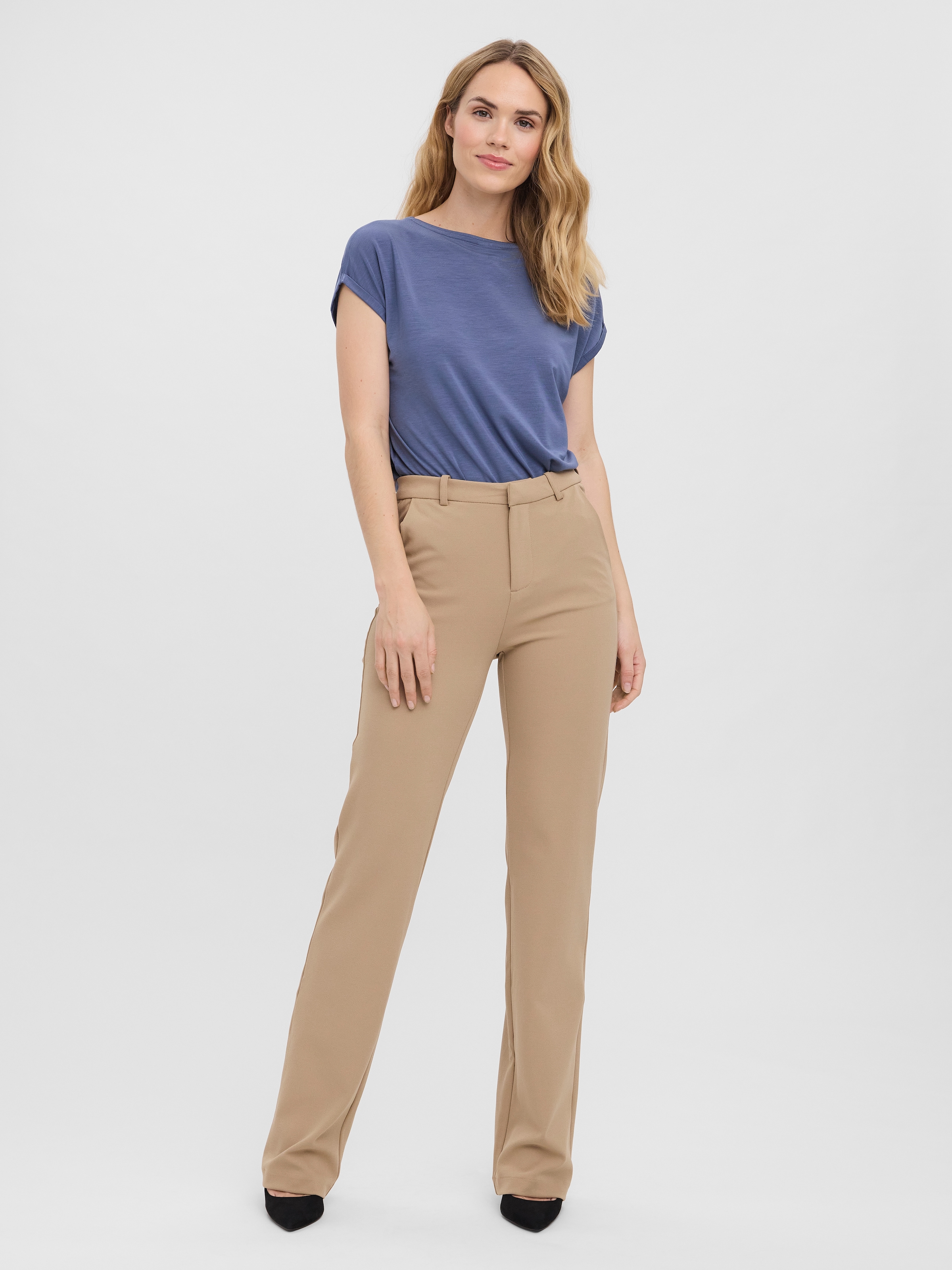 Vero Moda Anzughose »VMZAMIRA MW SLIM STRAIGHT PANT NOOS«  mit Gürtelschlaufen