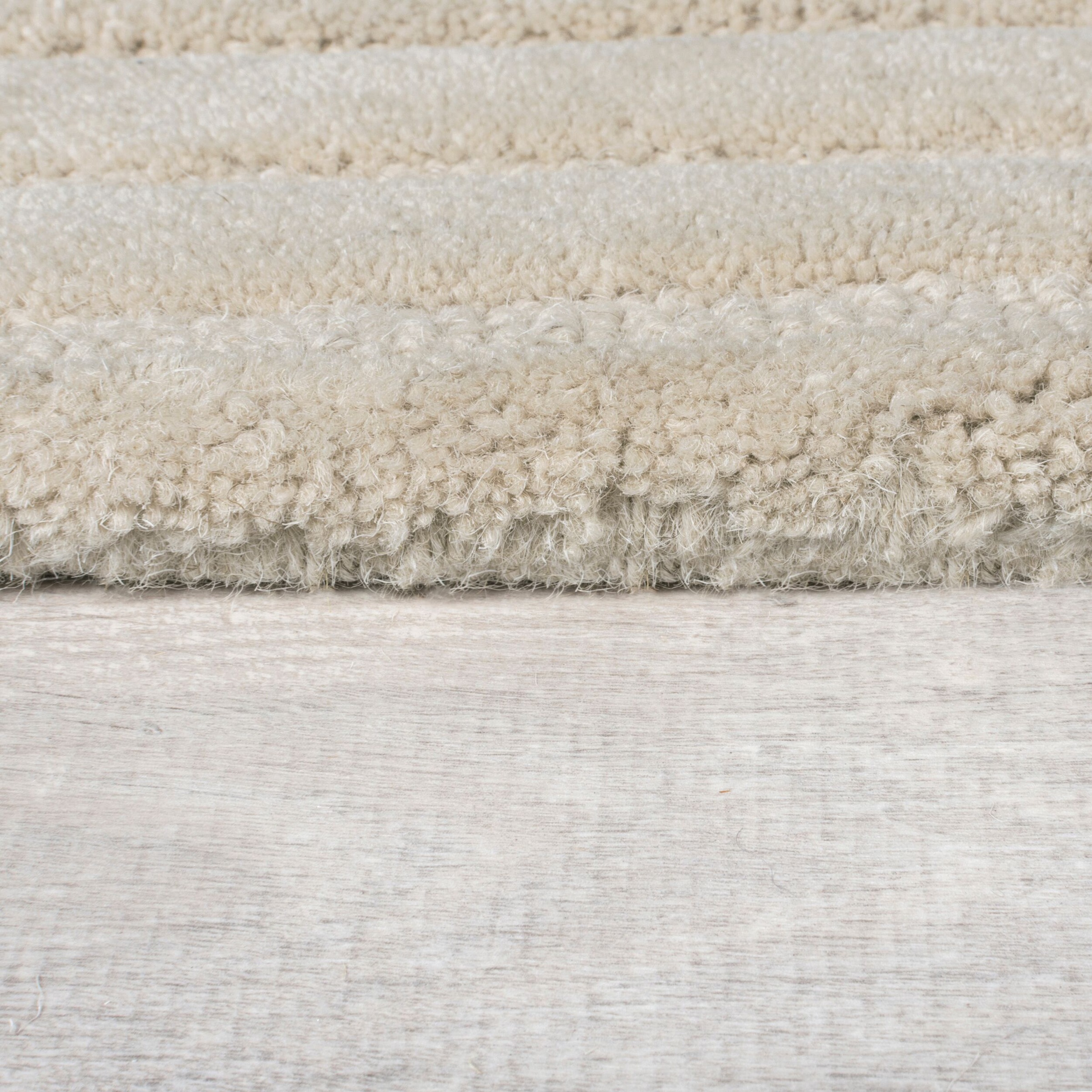 Wollteppich FLAIR RUGS "Mesmerise, abstrakt", beige (natur), B:60cm H:14mm L:230cm, Wolle, Teppiche, Wollteppich mit Hoch-Tief Effekt 3