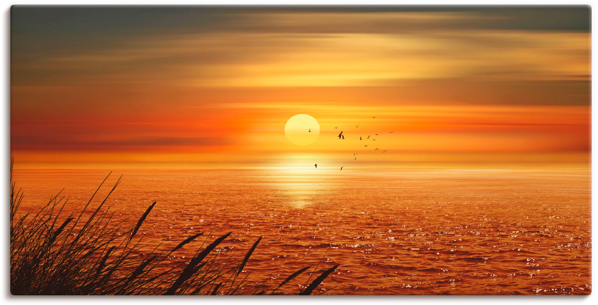 Wandbild »Sonnenuntergang über dem Meer«, Sonnenaufgang & -untergang, (1 St.), als...