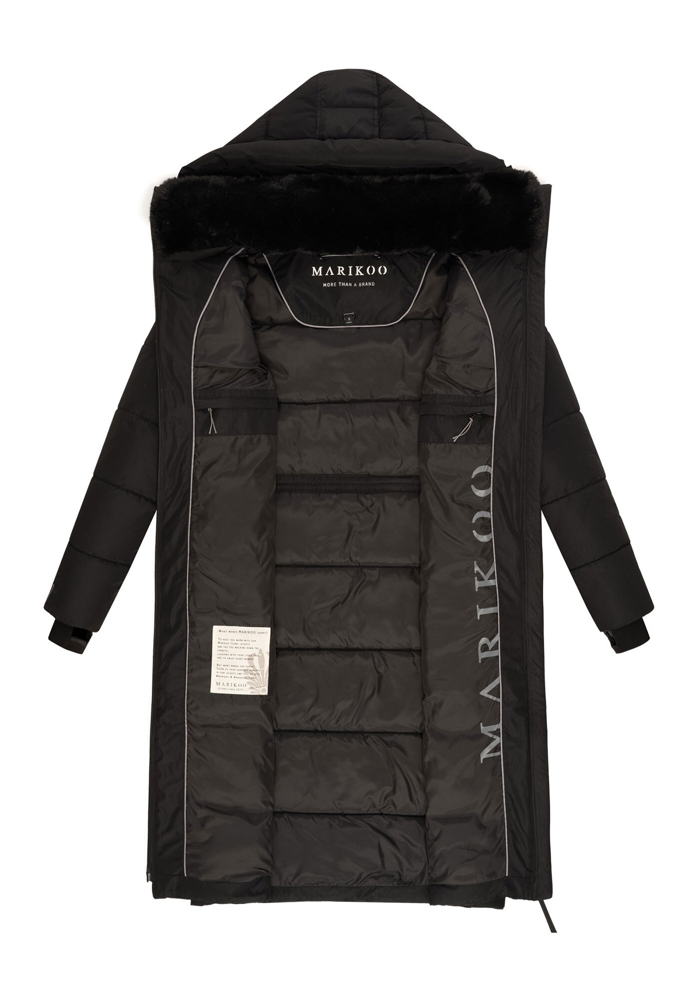 Marikoo Steppjacke »Zuraraa XVI« mit Kapuze langer Winter Mantel gesteppt