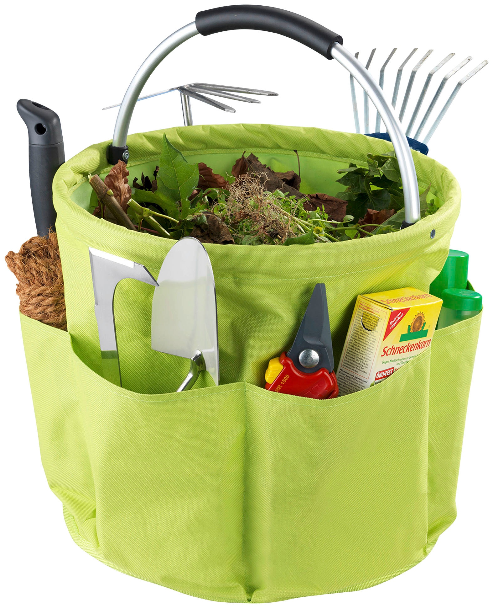 Maximex Gartensack, Aufbewahrungskorb mit 6 Taschen für Gartenwerkzeug