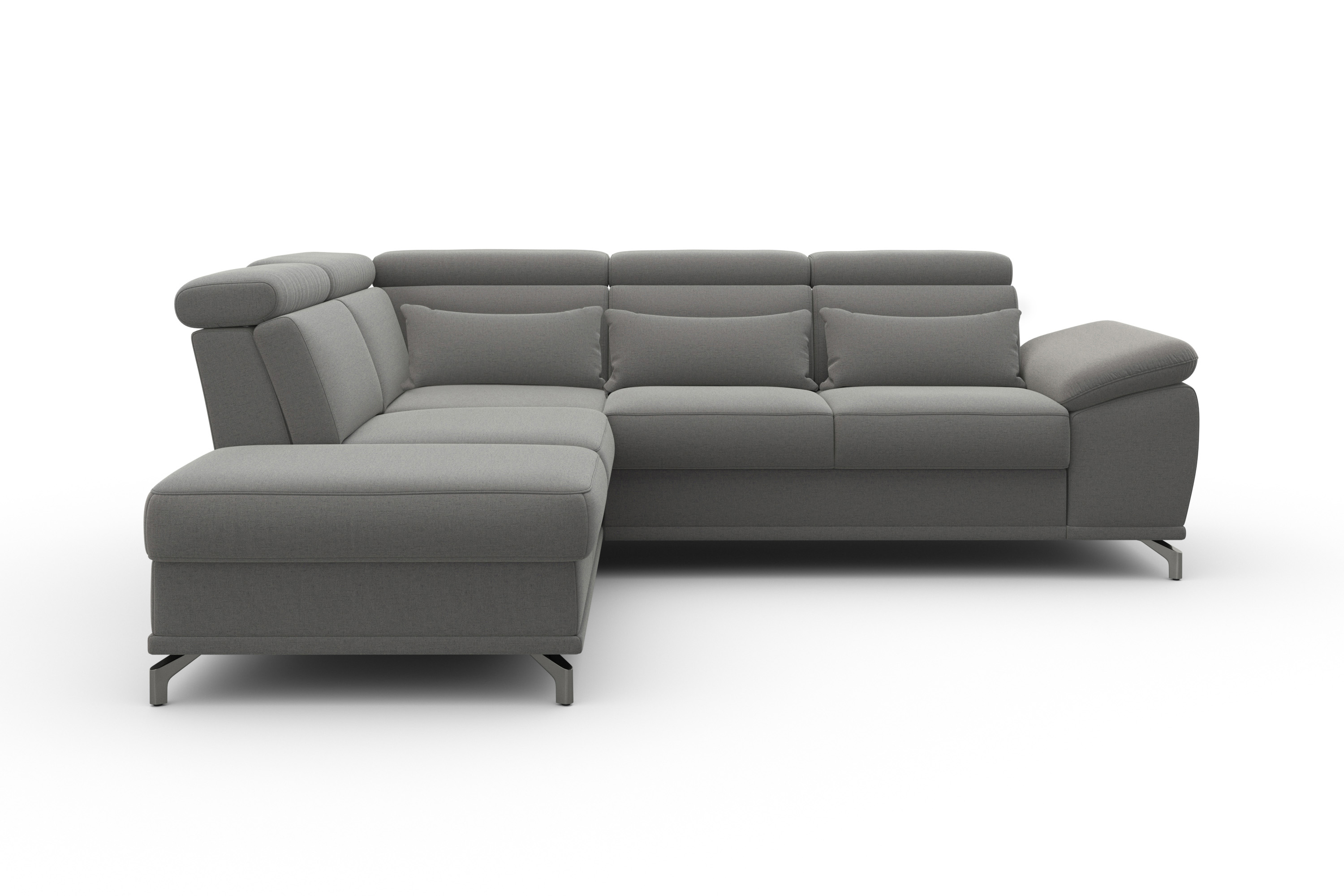 sit&more Ecksofa "Cabrio L-Form, B: 274 cm, mit Sitztiefen-, Arm- & Kopfteilverstellung" 3 Nierenkissen, Federkern, optional Schlaffunktion und Stauraum