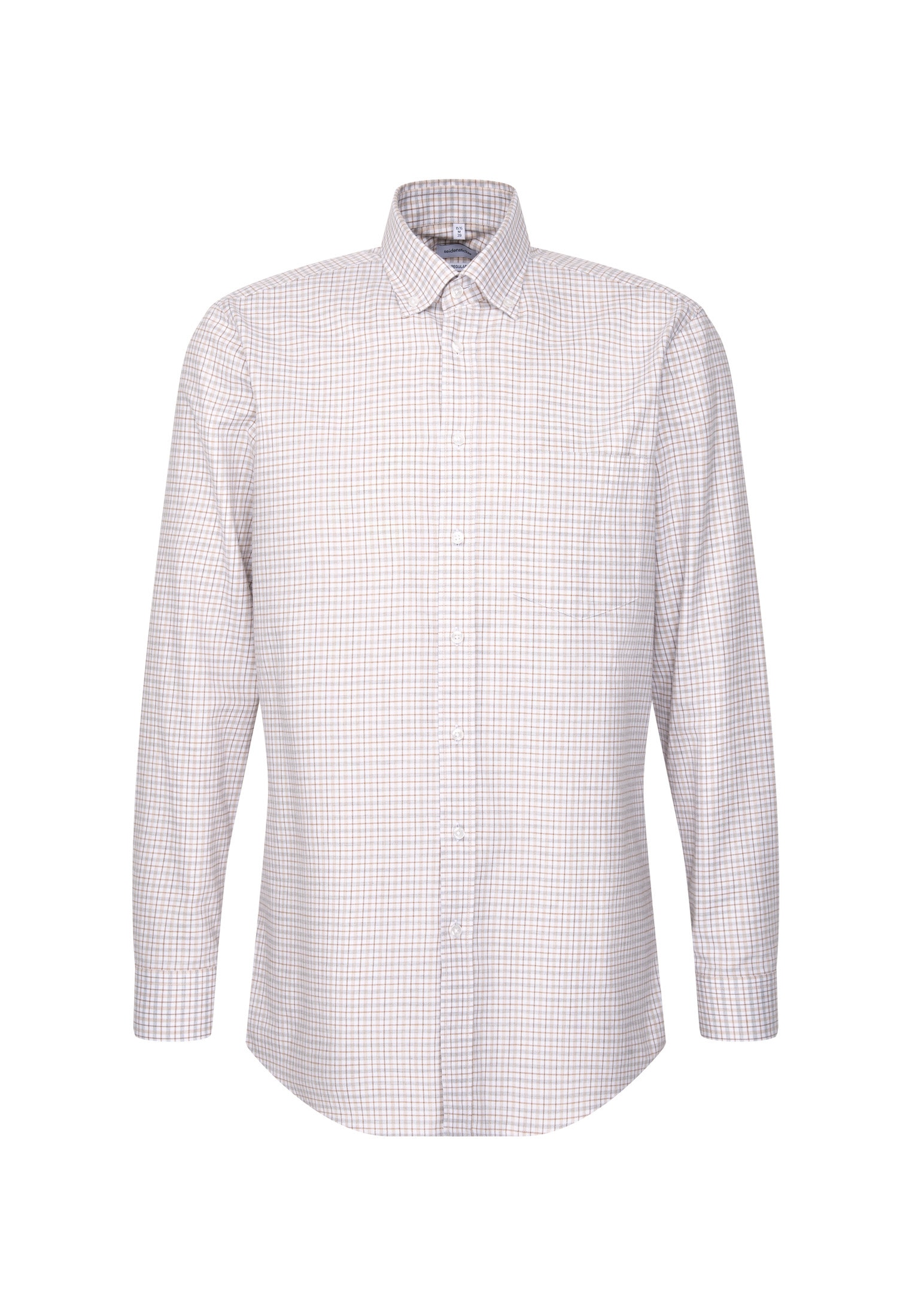 seidensticker Flanellhemd »Schwarze Rose«, Regular 1/1 Button-Down-Kragen Karo