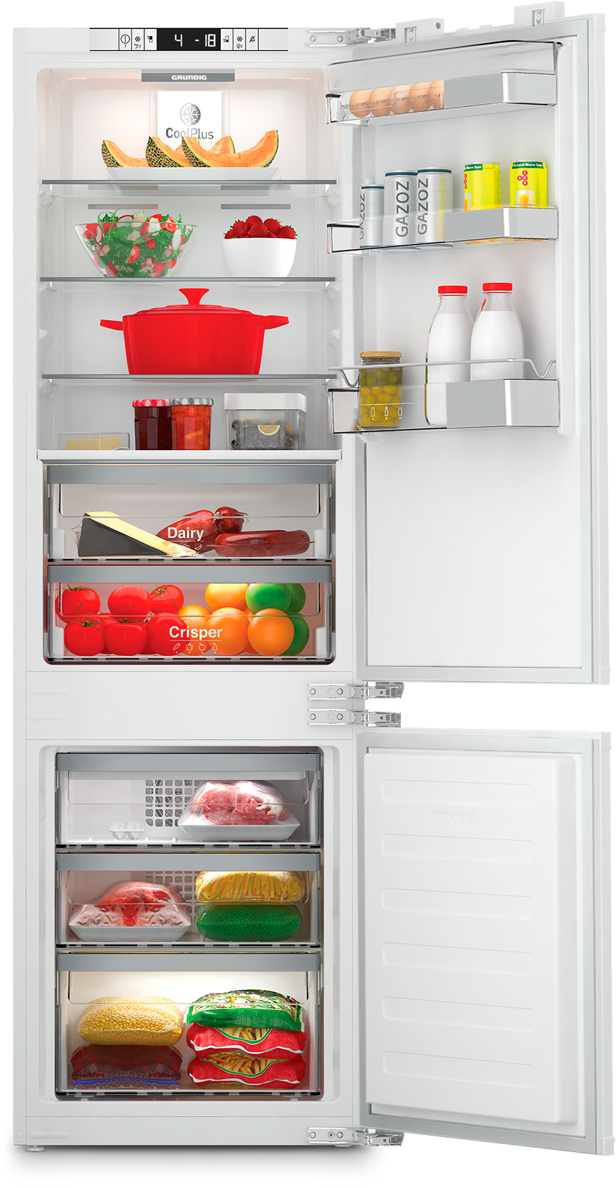 Grundig Einbaukühlgefrierkombination "GKNI 25752 FN" 177,7 cm hoch 55,6 cm günstig online kaufen