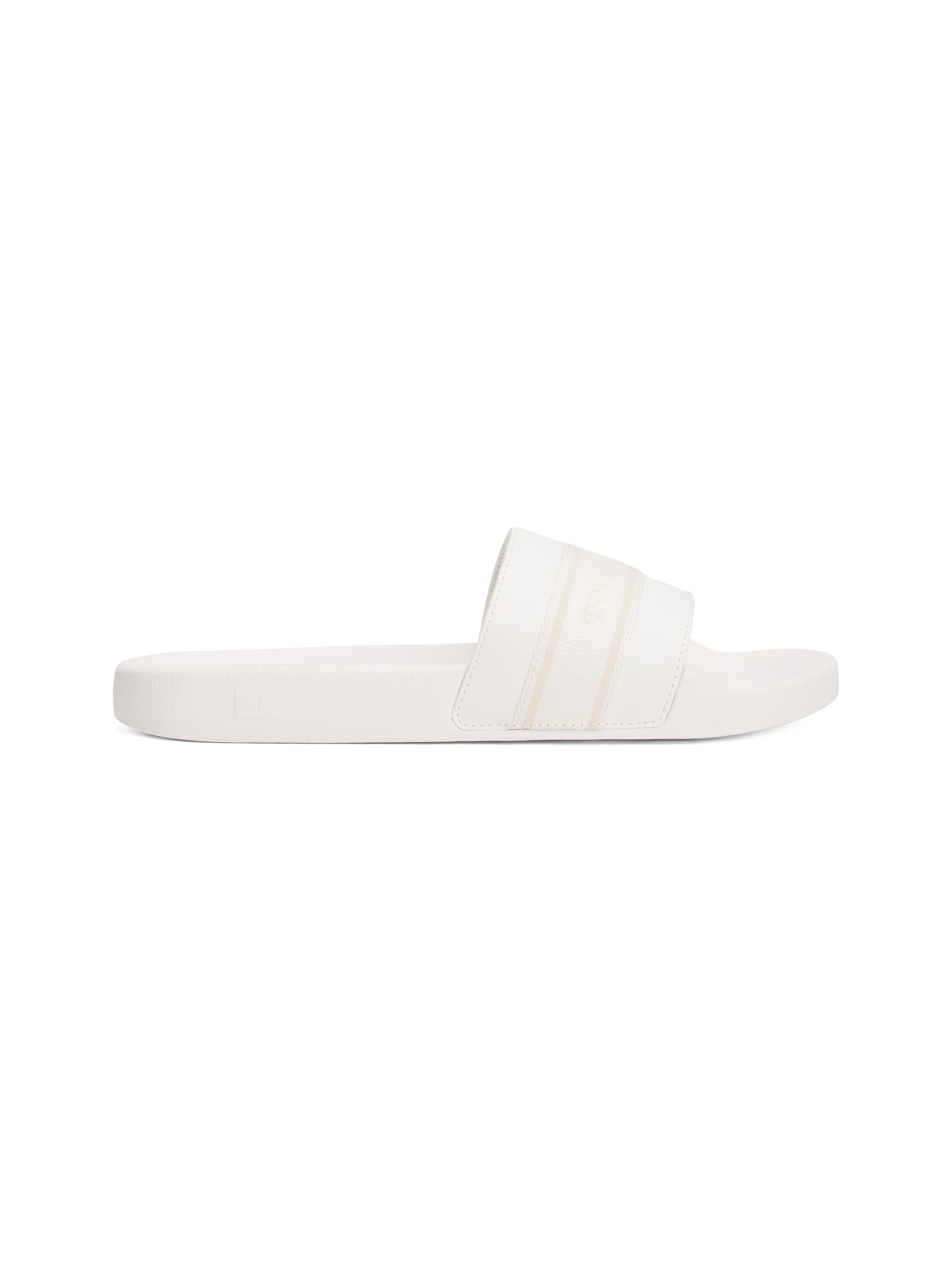 Tommy Hilfiger Pantolette »HILFIGER POOLSIDE WITH WEBBING«, Plateau, Sommermode, Bequemschuh, Flats mit Textilband