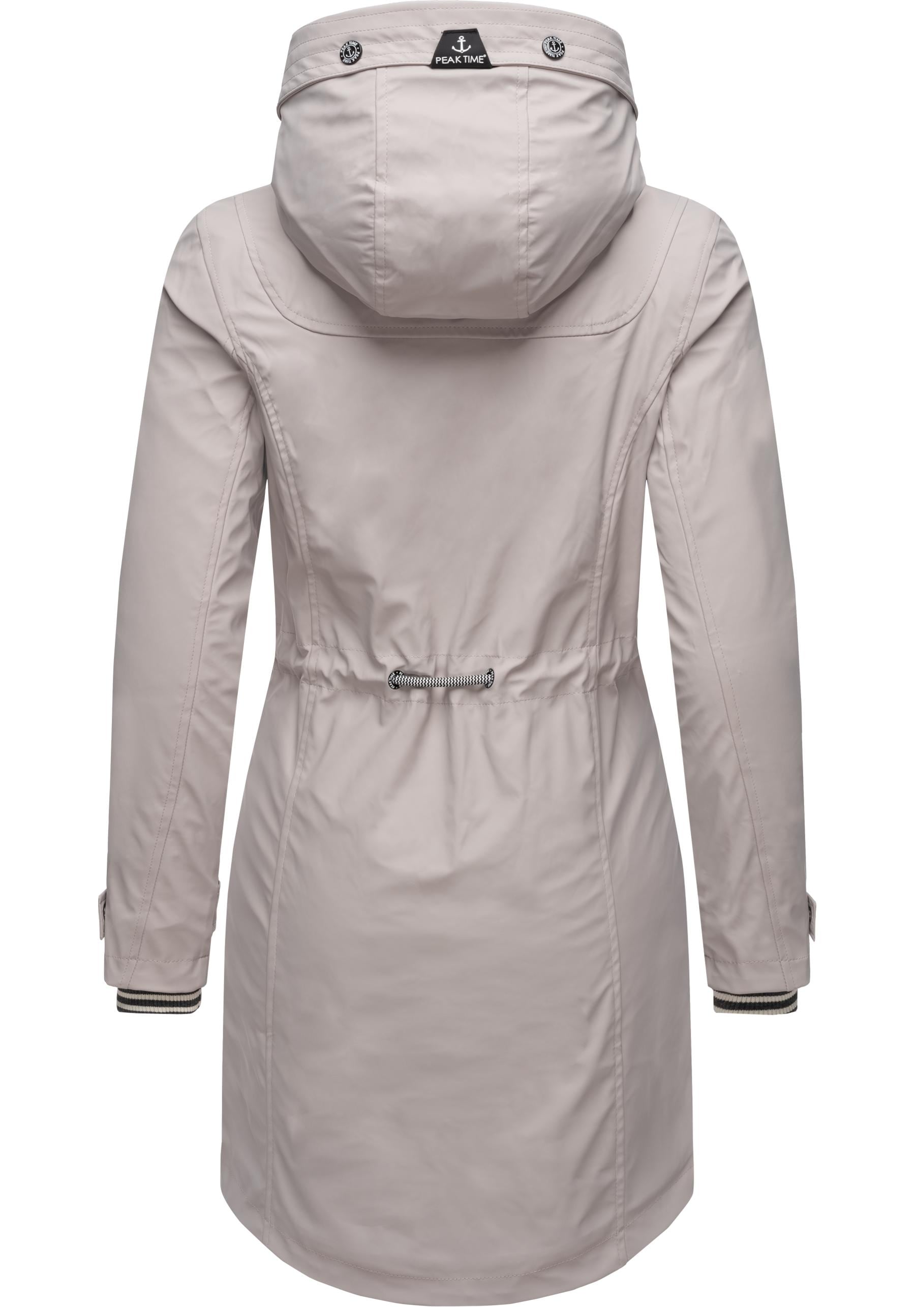 PEAK TIME Regenjacke »L60042«, mit Kapuze, stylisch taillierter Regenmantel für Damen