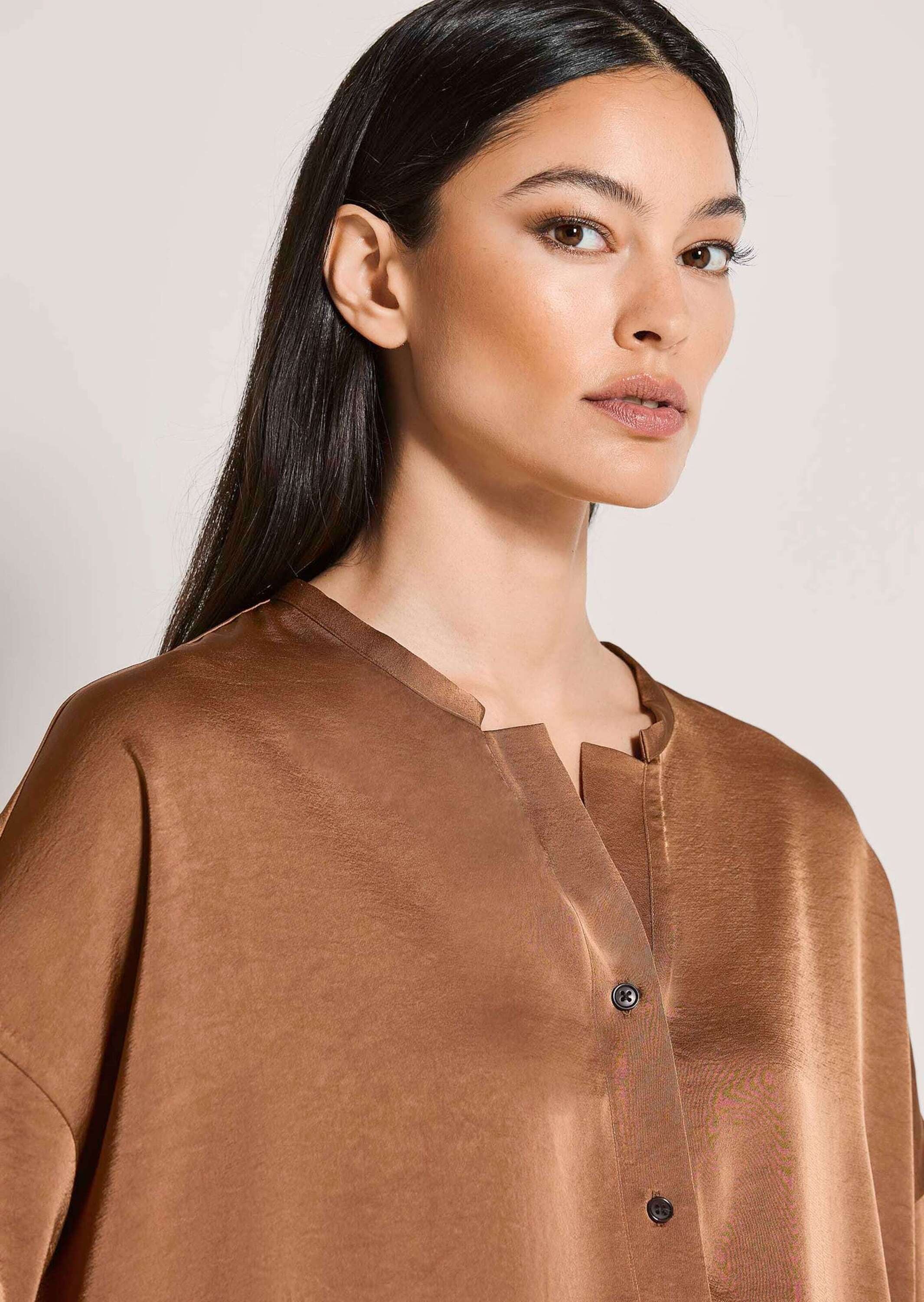 MADELEINE Langarmbluse »Satinbluse Oversized-Bluse mit Glanzeffekt« Satinoptik