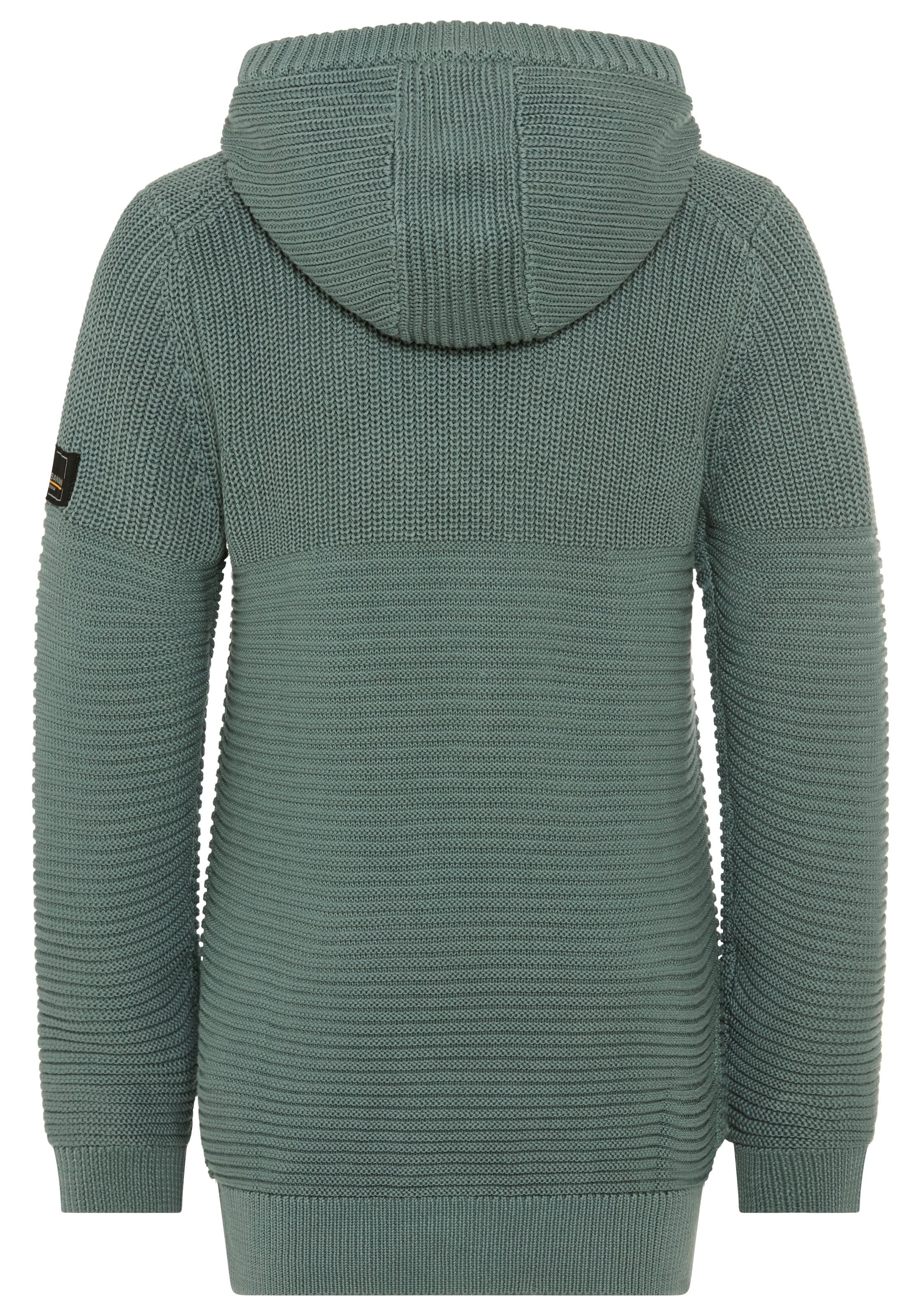 Bruno Banani Strickpullover »Kapuzen-Strickpullover mit BRUNO BANANI Badge« Pullover in Ripp-Strickstruktur, mit Kapuze und Tasche auf der Brust