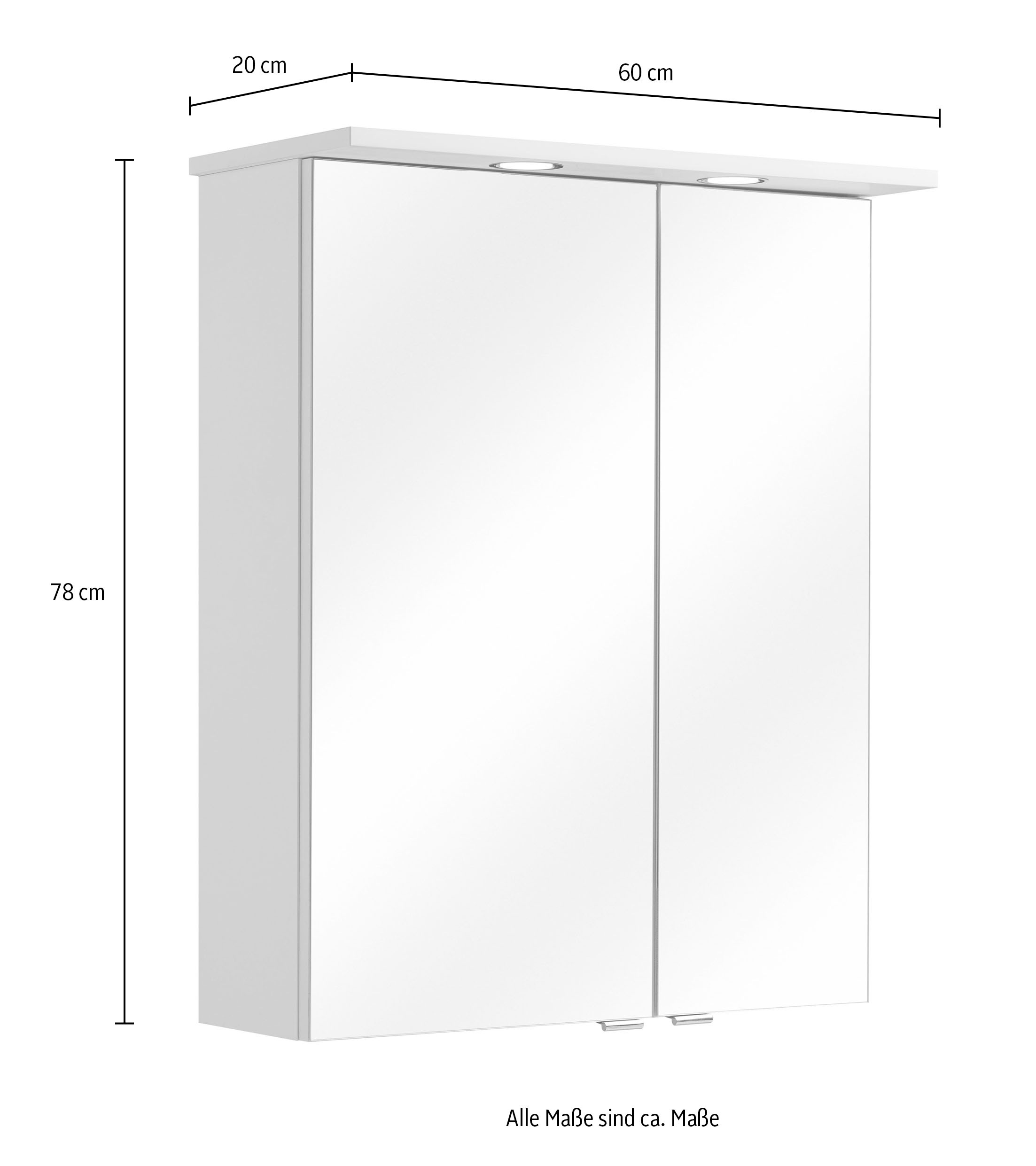 Saphir Spiegelschrank »mit 2 LED-Leuchten«