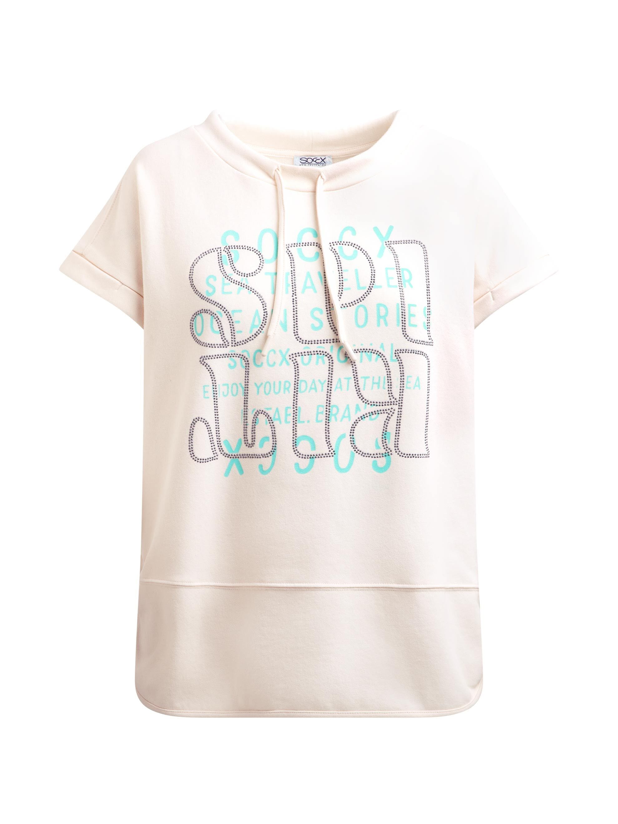 SOCCX Rundhalsshirt mit Seitenschlitze