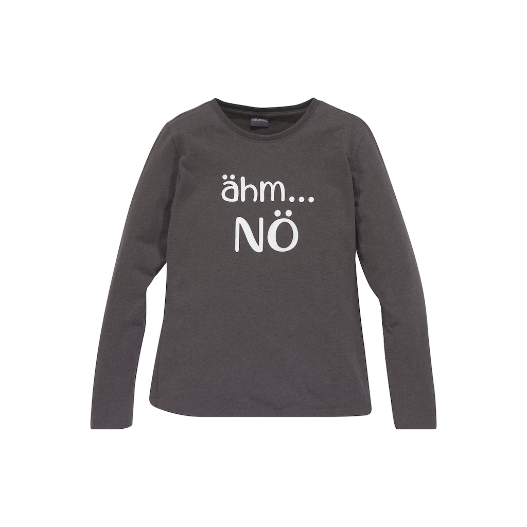 KIDSWORLD Langarmshirt »ähm ...NÖ«