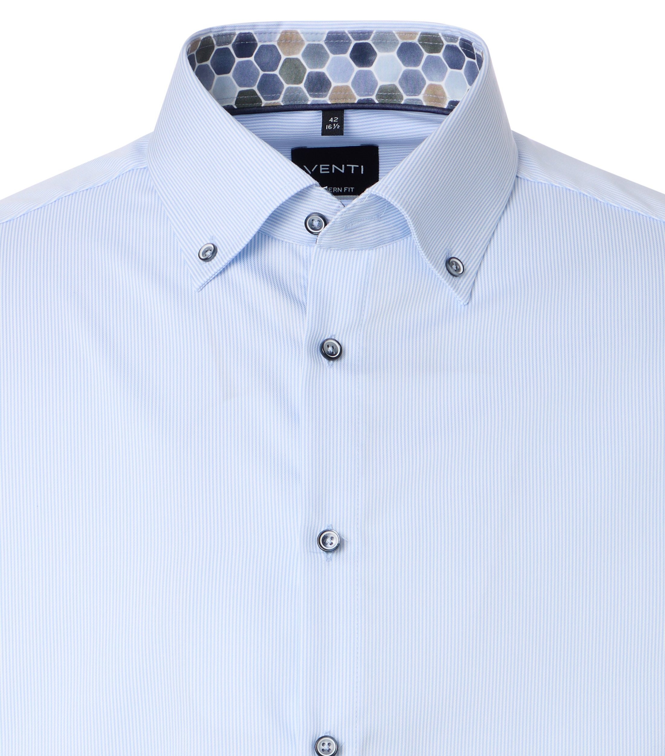 VENTI Business Shirt Striped Light Blue 41 2