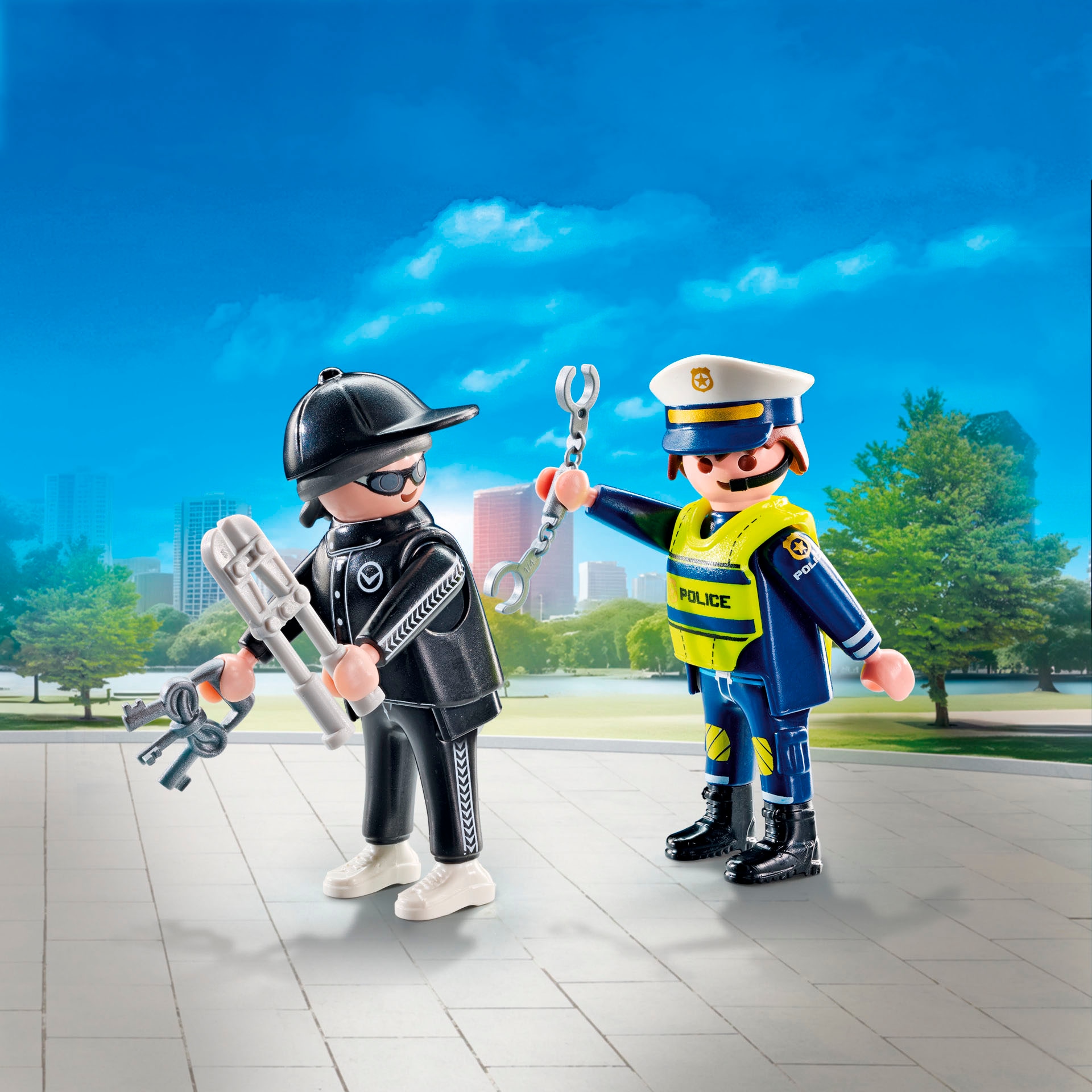 Playmobil® Konstruktions-Spielset »Polizist und Einbrecher (71804), Playmobil DuoPack«, (8 St.), Made in Europe