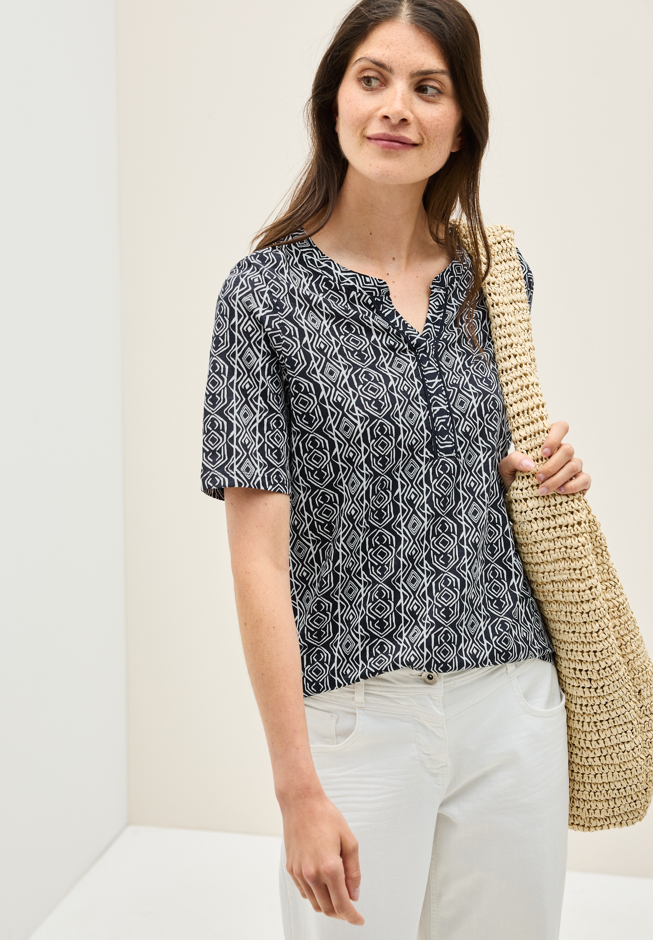 Cecil T-Shirt im soften Baumwoll-Mix