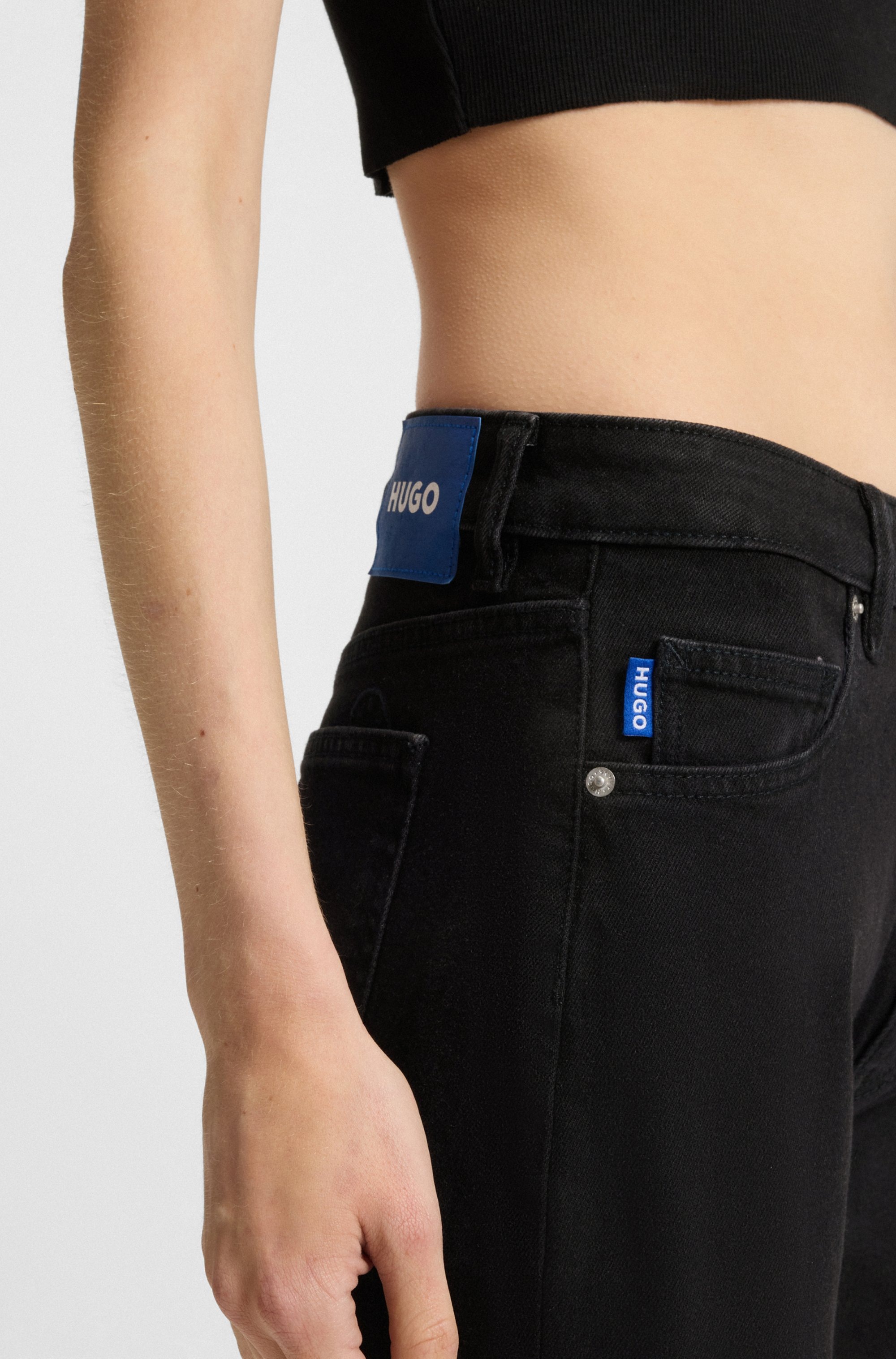 HUGO Blue Straight-Jeans »Elyah«, Straight Fit Jeans mit hoher Leibhöhe, Tall Länge 36
