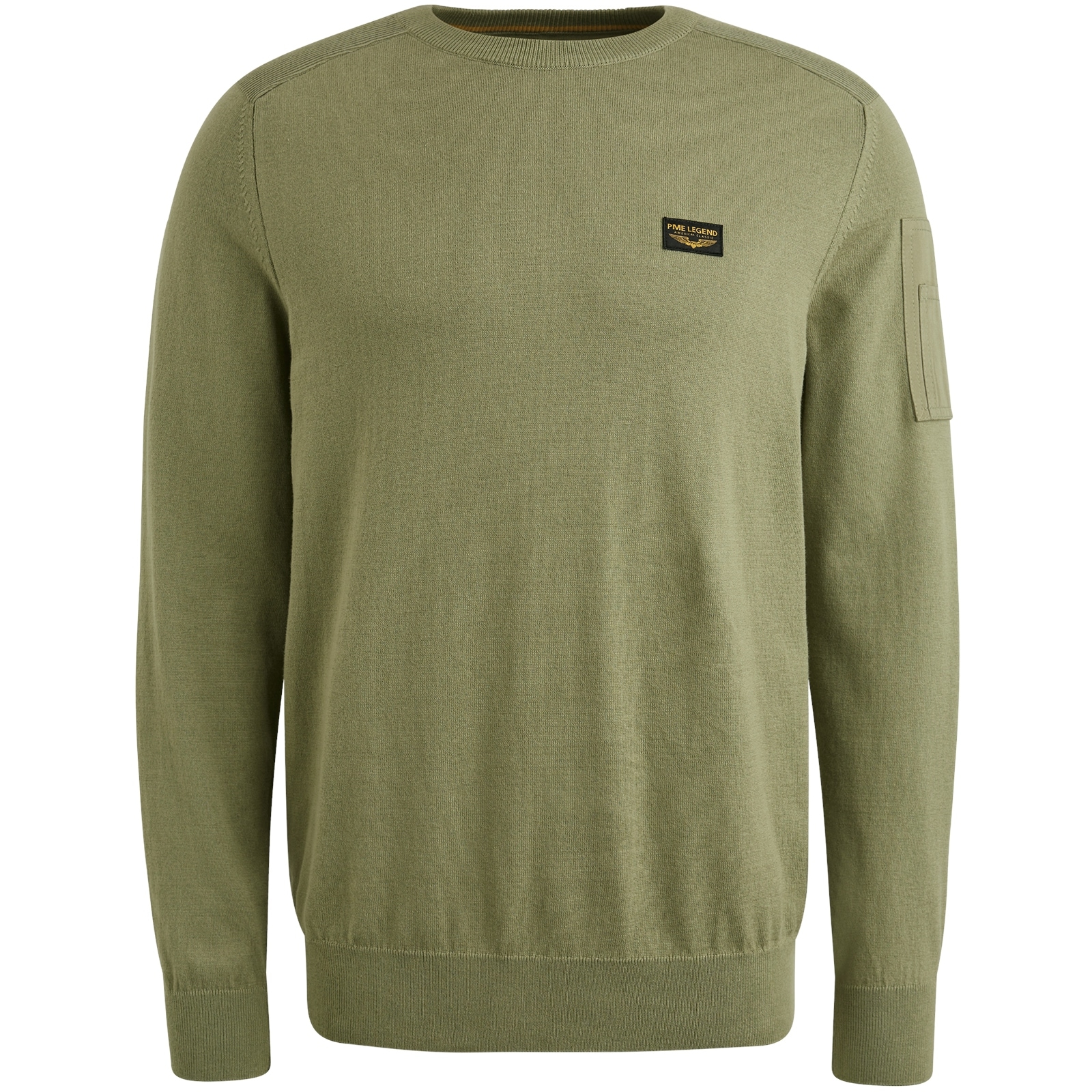 PME LEGEND Rundhalspullover mit Logo Stickerei