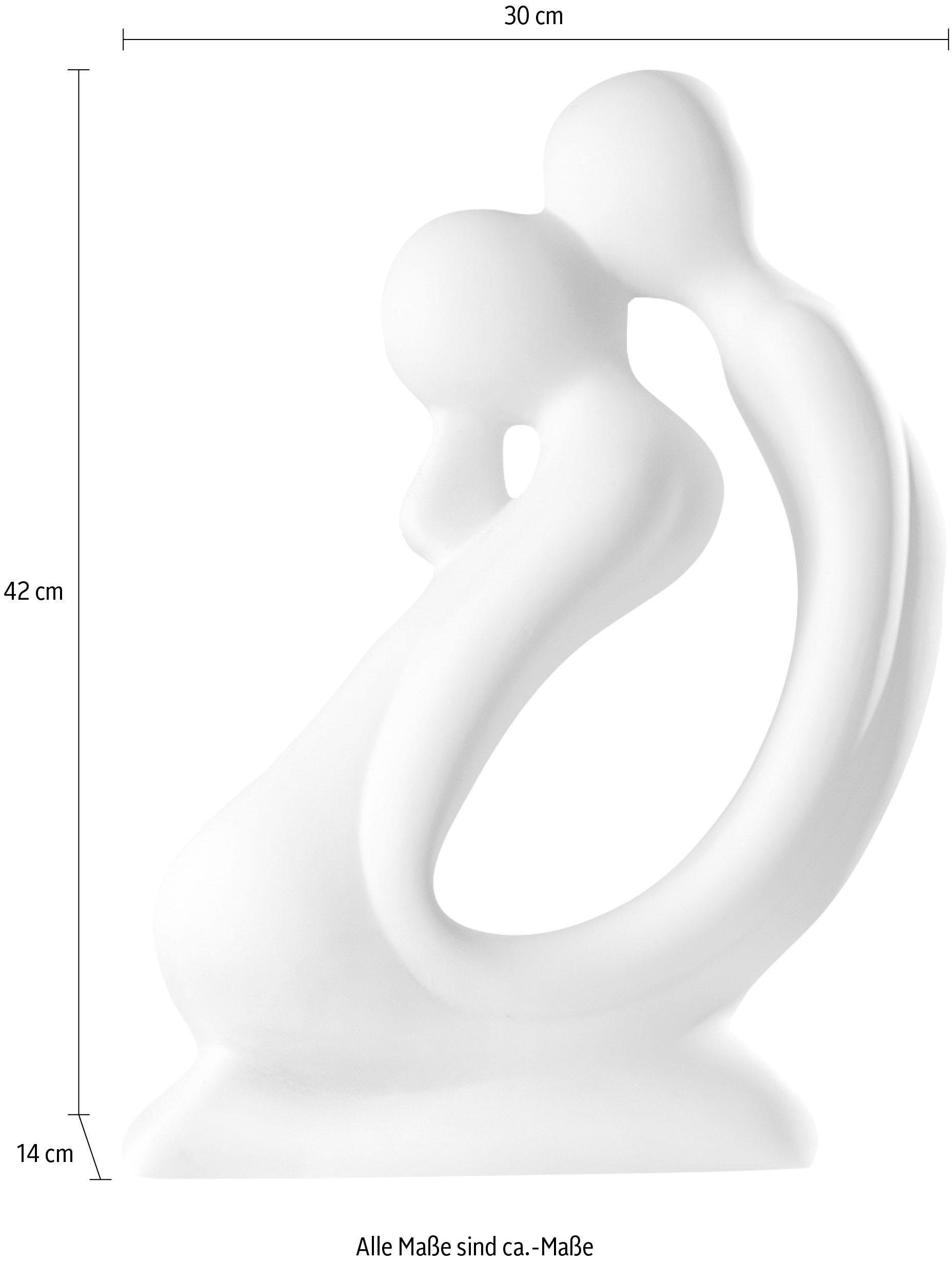 GILDE Dekofigur »Skulptur Kuss, aus | cm, Dekoobjekt, weiß«, Keramik, Wohnzimmer BAUR Höhe handgefertigt, 42