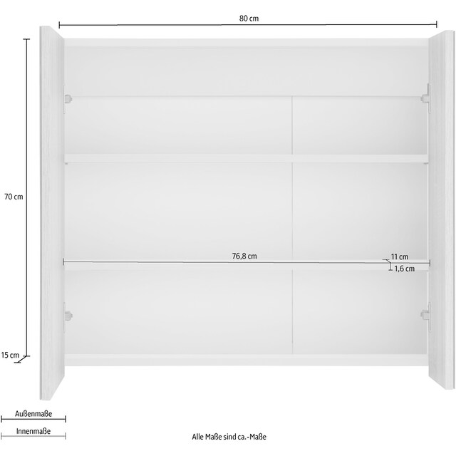 Home affaire Spiegelschrank »Wisla«, Breite 80 cm | BAUR