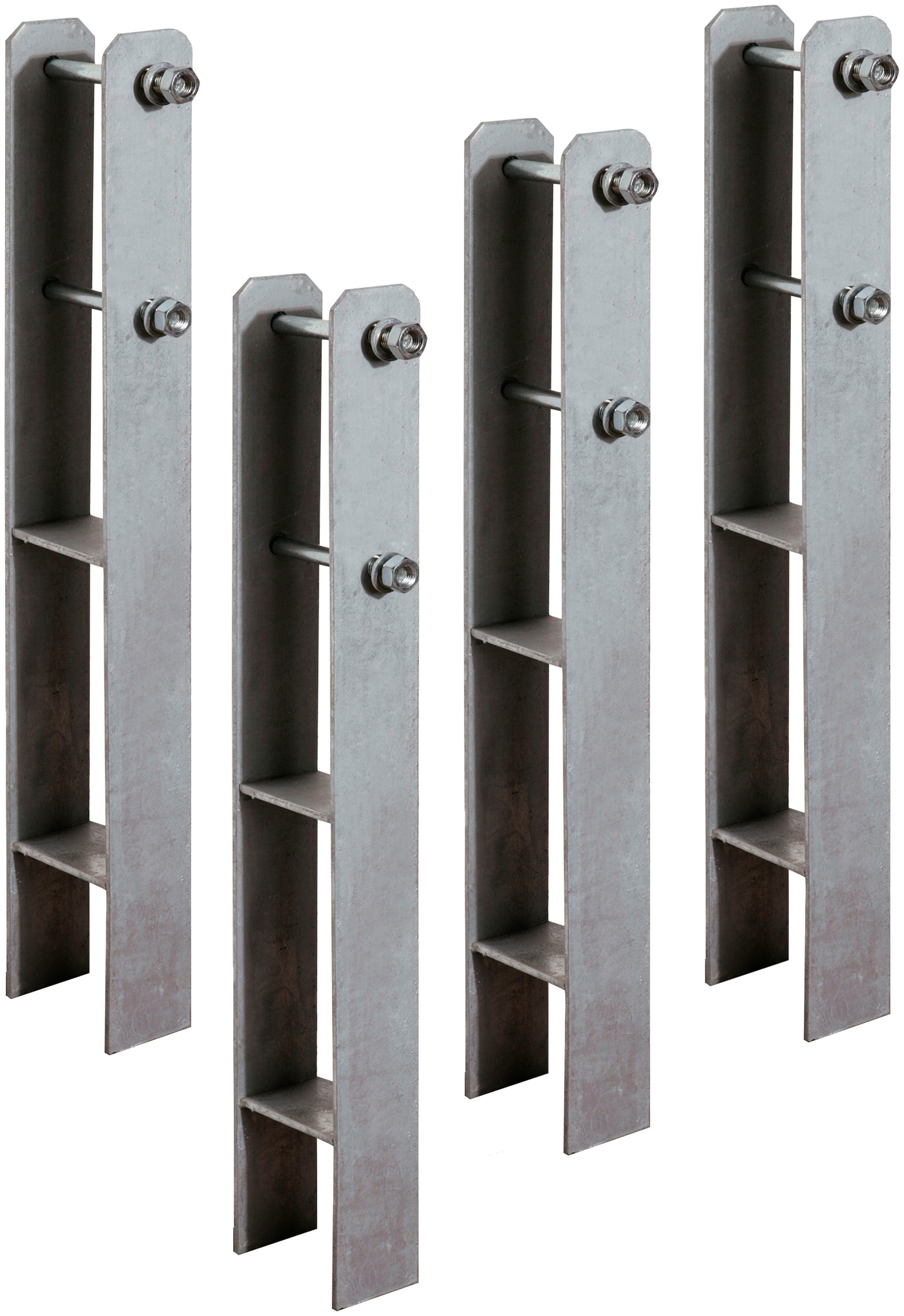 H-Pfostenanker WEKA, B:9cm T:6cm, silber, Stahl, Bodenanker