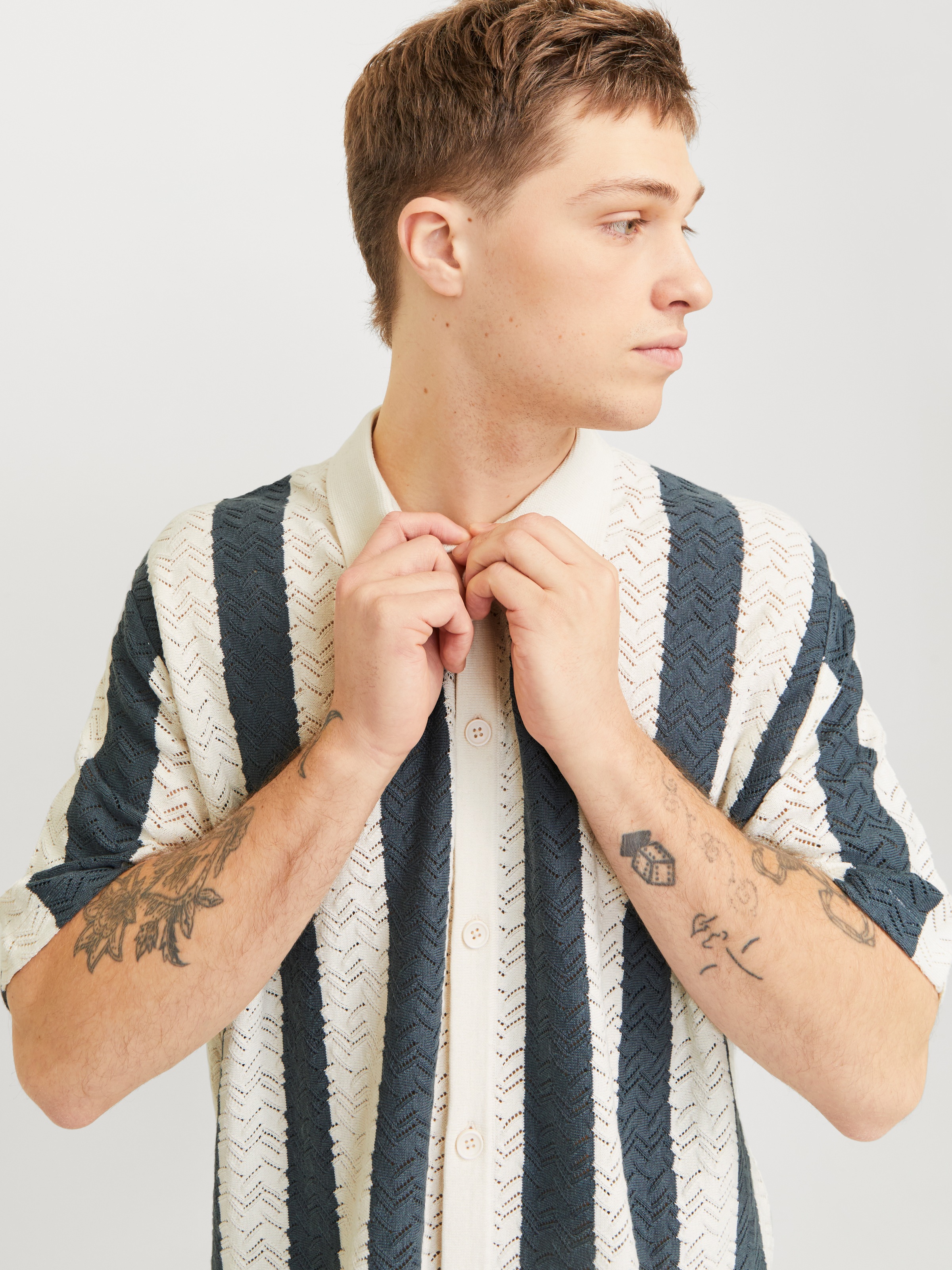 Jack & Jones Polokragenpullover "JORTYLER KNIT SS POLO SN" Baumwollmischung günstig online kaufen