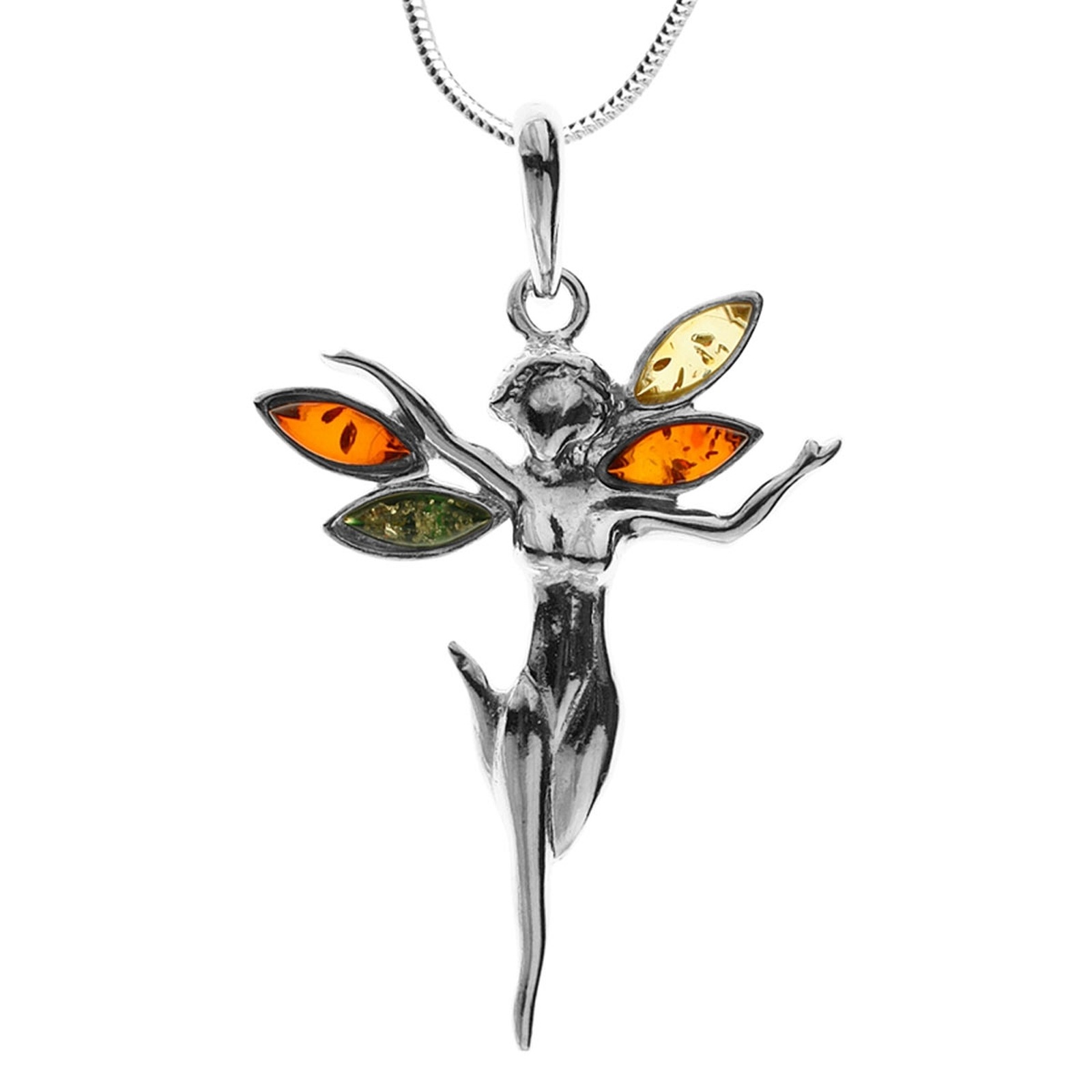 Kette mit Anhänger OSTSEE-SCHMUCK "Ostsee-Schmuck Kette mit Anhänger Elfe Kette mit Anhänger Elfe" Gr. 60, silber, Halsketten, Damen, 60cm, Silber 925 (Sterlingsilber), L: 42