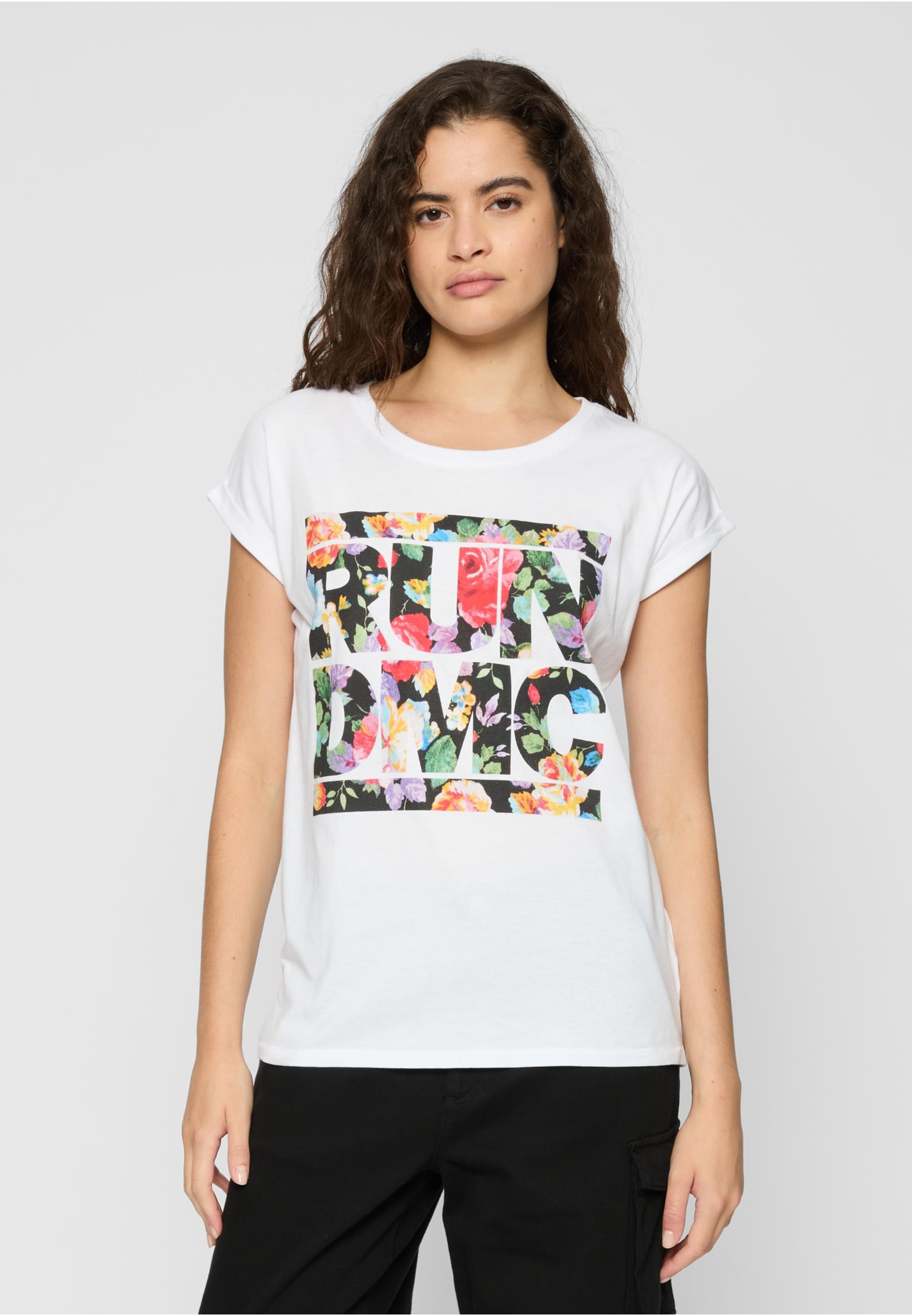 MisterTee T-Shirt »MisterTee Damen Ladies RUN DMC Floral Tee«, (1 tlg.)