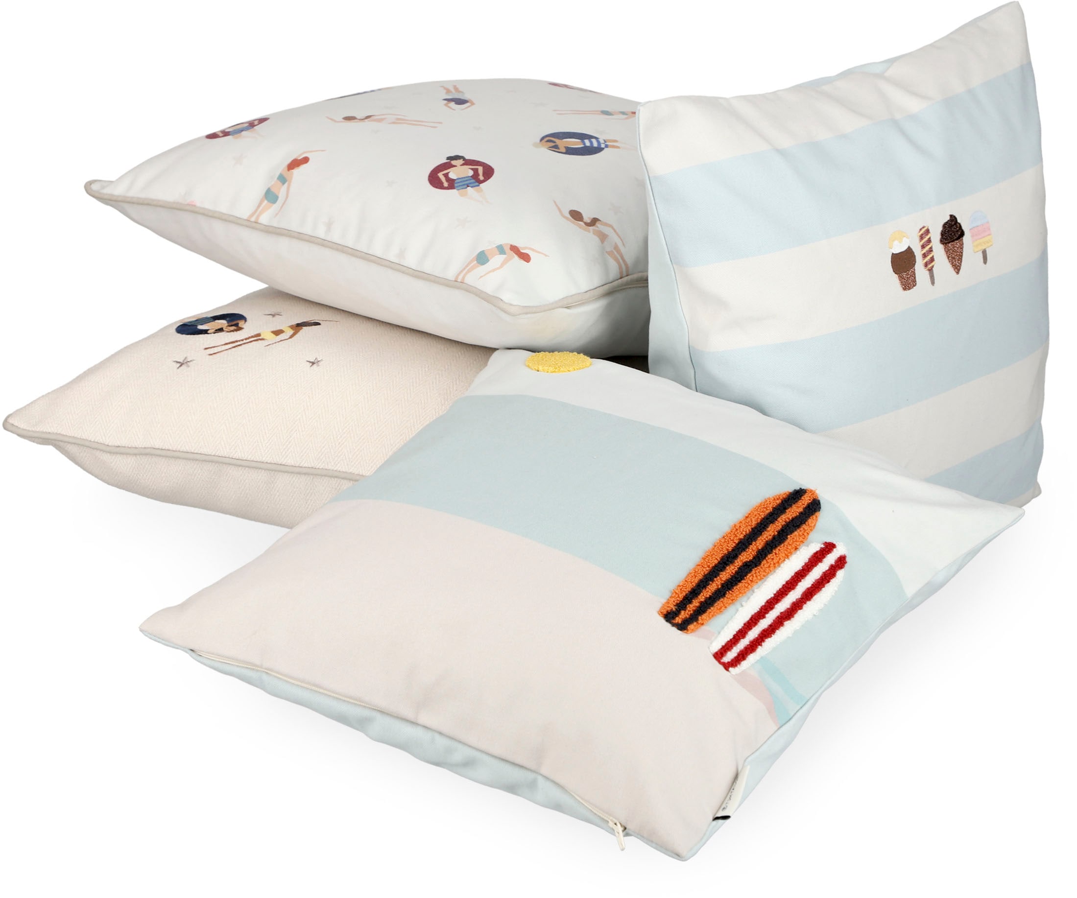 TOM TAILOR HOME Kissenbezug »Swimmer« maritimes Dessin