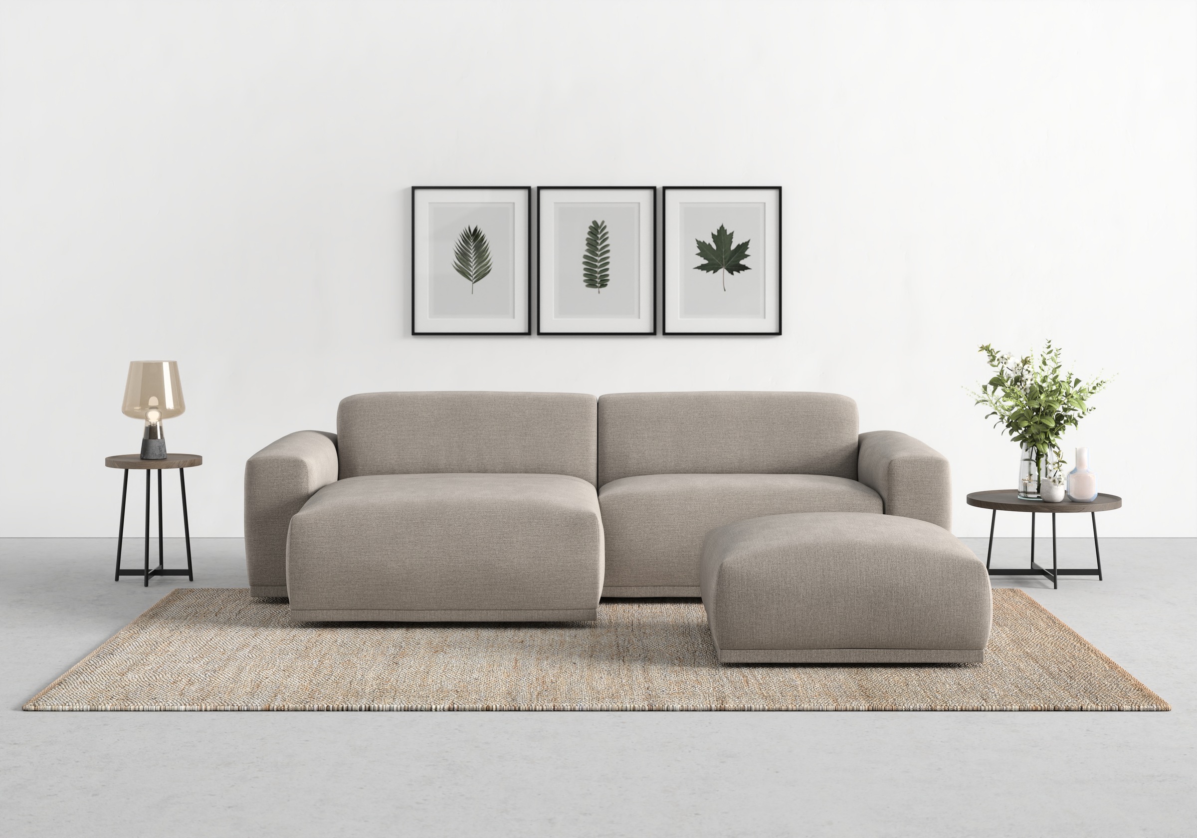 TRENDMANUFAKTUR Ecksofa »Braga, mit hochwertigem Kaltschaum, L-Form, in Cord erhältlich«, (2 St.), modernes Sofa, Couch mit hohem Sitzkomfort, 255/72/160 cm (B/H/T)