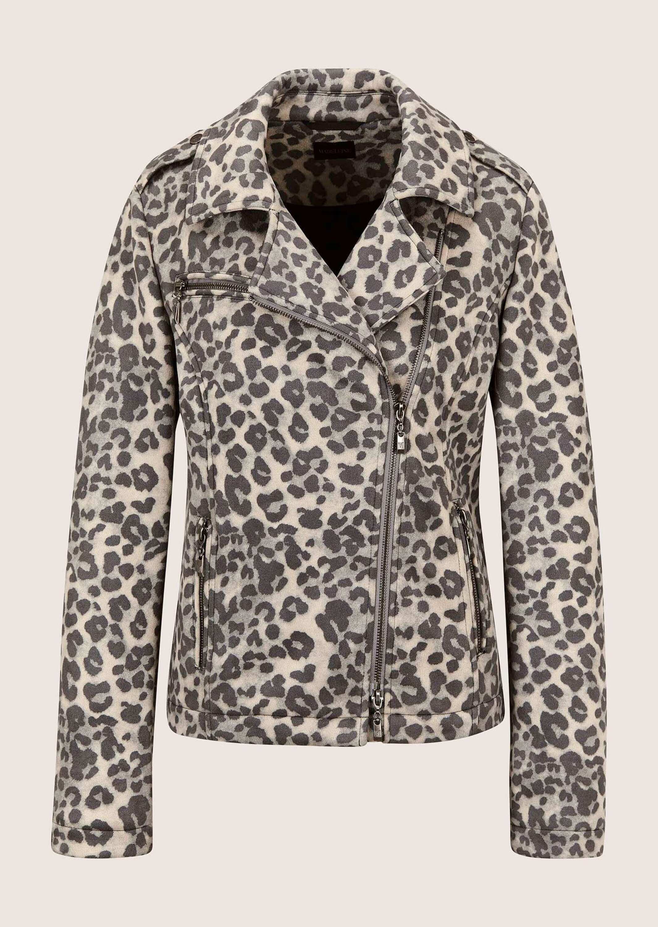 MADELEINE "Jacke Trendige Biker-Jacke mit Reißverschluss" Bikerform, bedruckte Scuba Ware