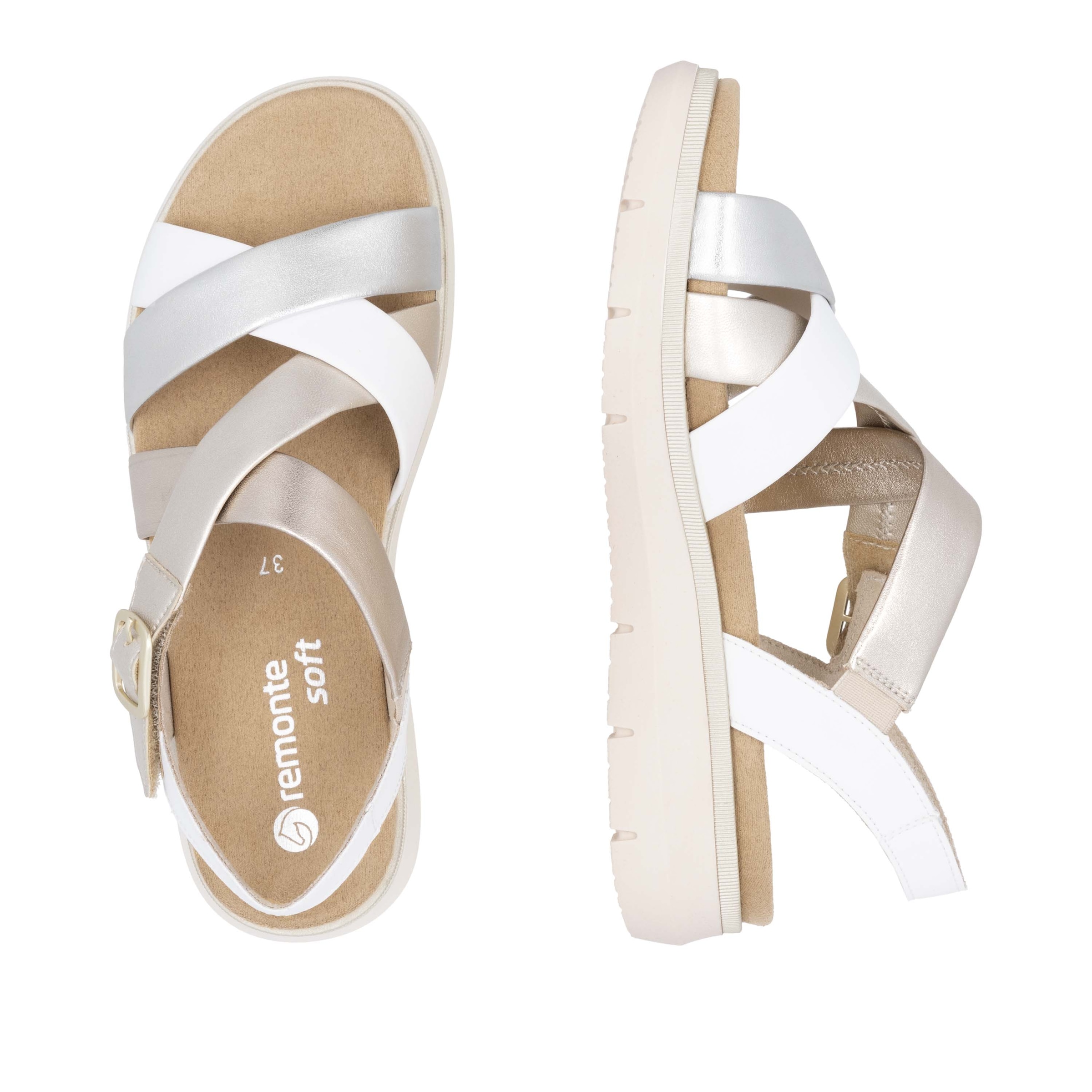 Remonte Riemchensandale »Elisabeth Hurley-Collection«, Keilabsatz, Sommerschuh, Sandalette mit Kreuzbandage