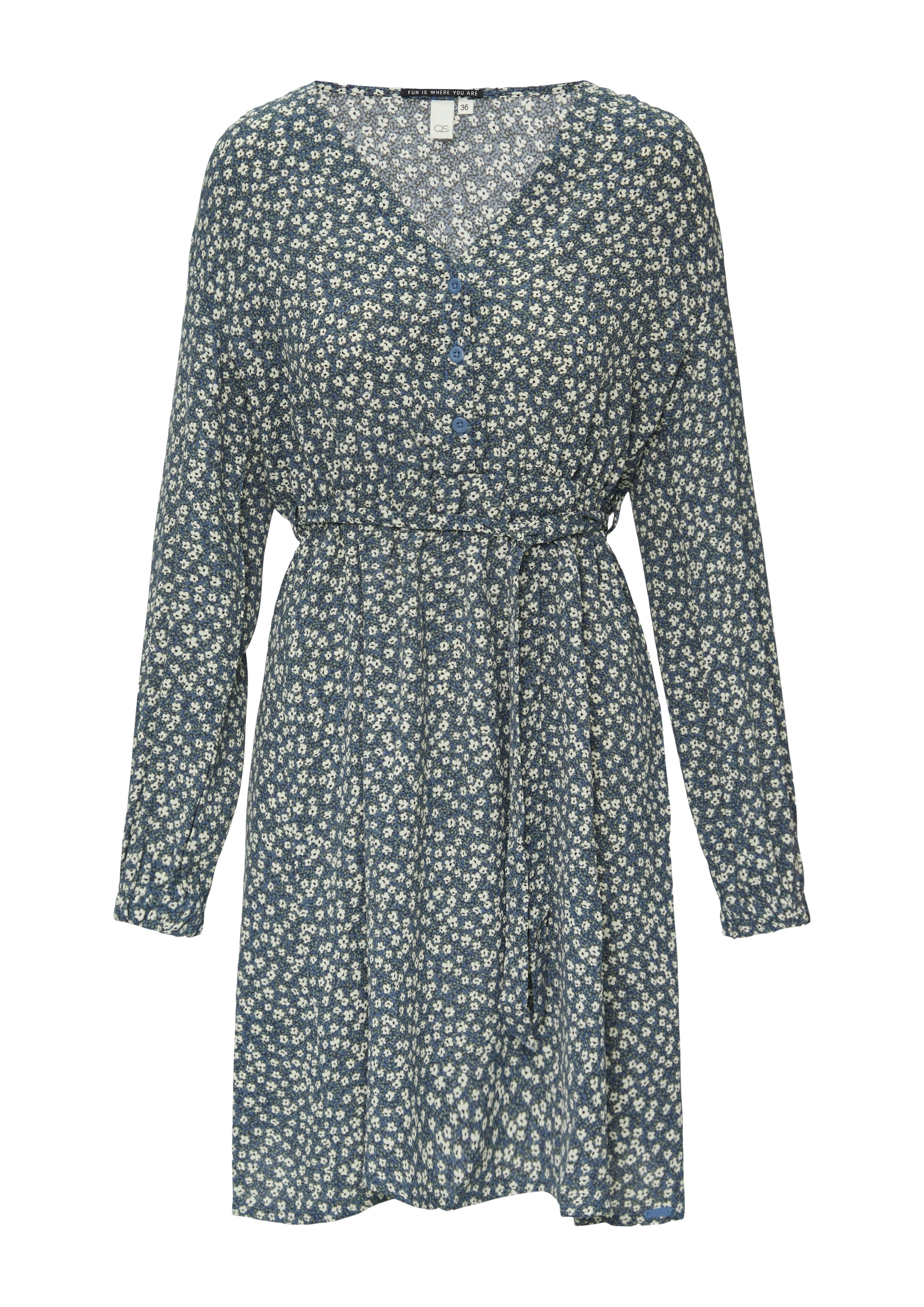 QS Sommerkleid Ohne Taschen mit All-Over Print