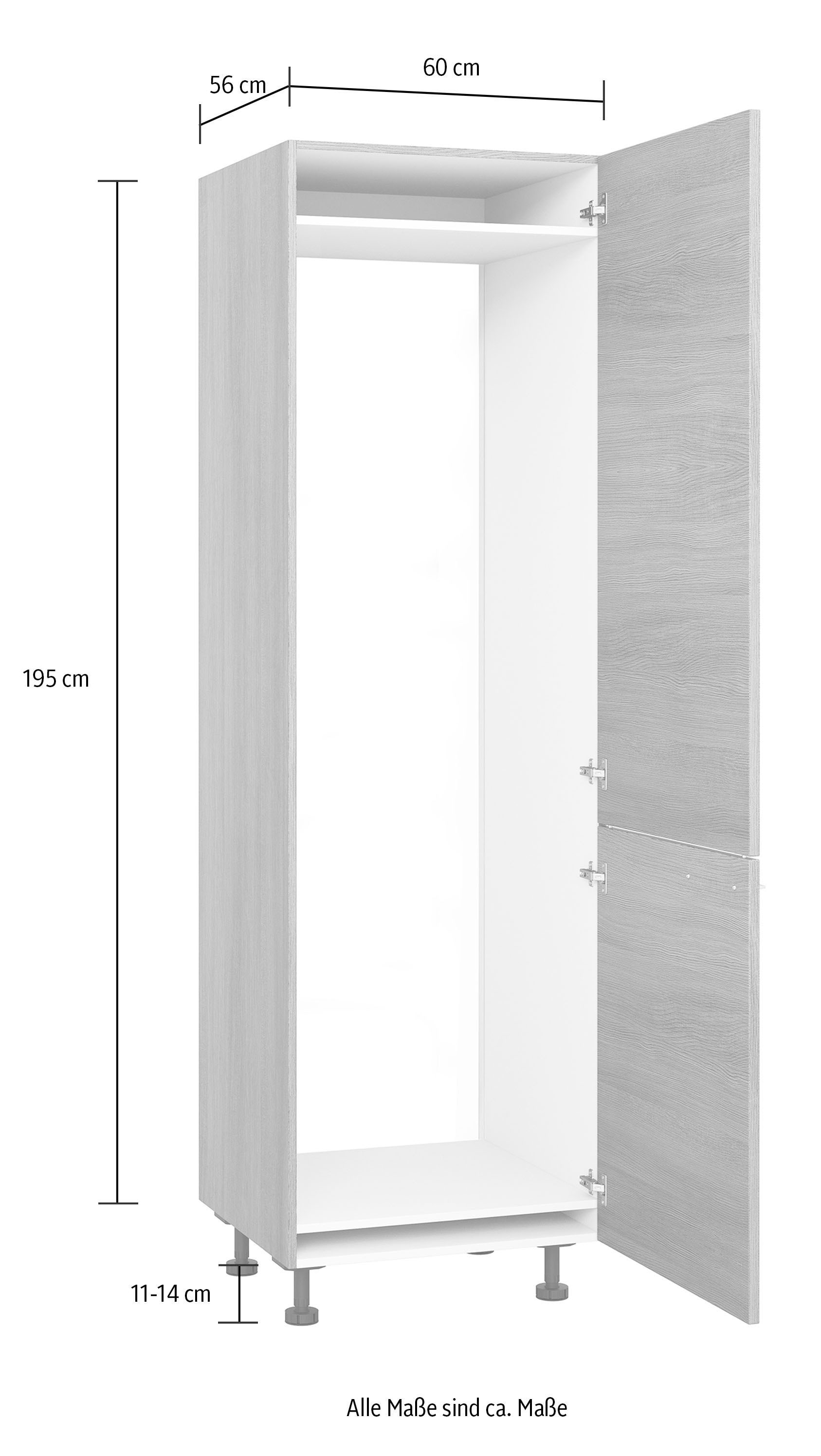 Express Küchen Breite integrierte cm, kaufen für »Trea BAUR 60 cm, cm SKG-195-178«, | Kühl-Gefrierkombi 176,6 195 Kühlumbauschrank Höhe