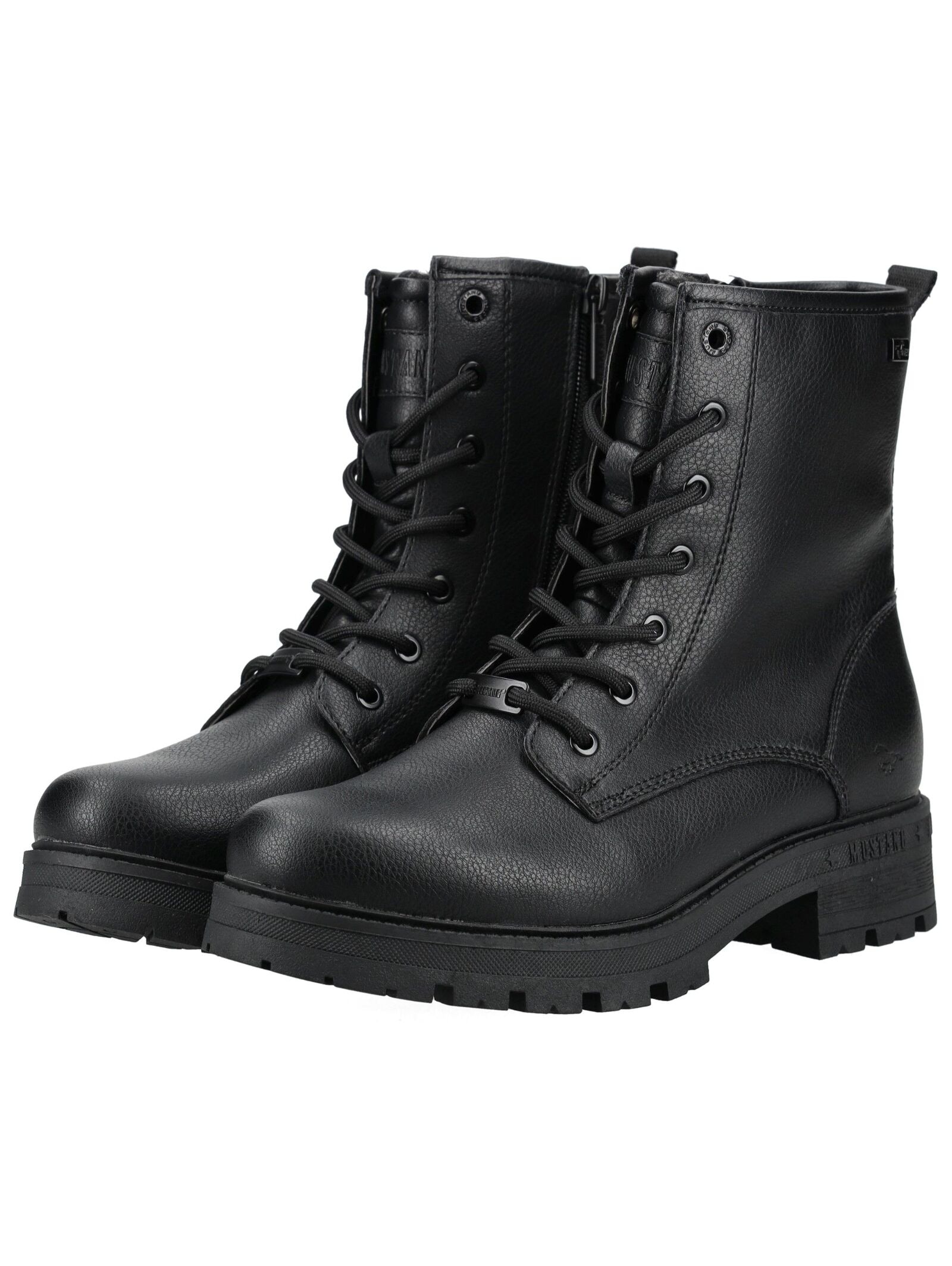 Schnürstiefelette MUSTANG SHOES "Mustang Shoes Stiefelette Lederimitat/Textil", Damen, Gr. 37, schwarz, Lederimitat, Textil, Schuhe Schnürstiefelette 3