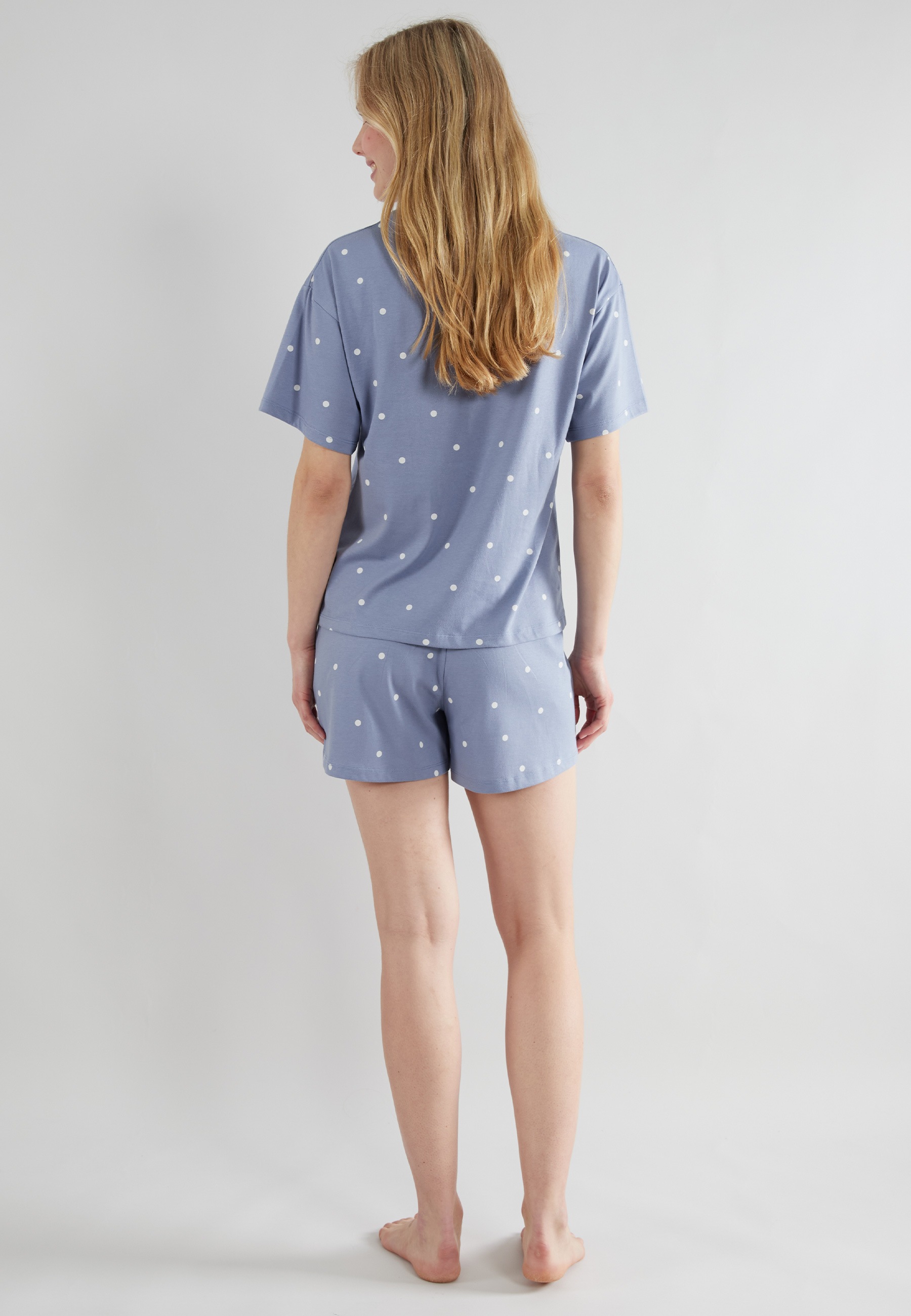 Thumbnail - TOM TAILOR Shorty "Charlotte", 2 Stk. gepunktet, Kurzarm, Rundhalsausschnitt, kurze Hose, feminin, bequem