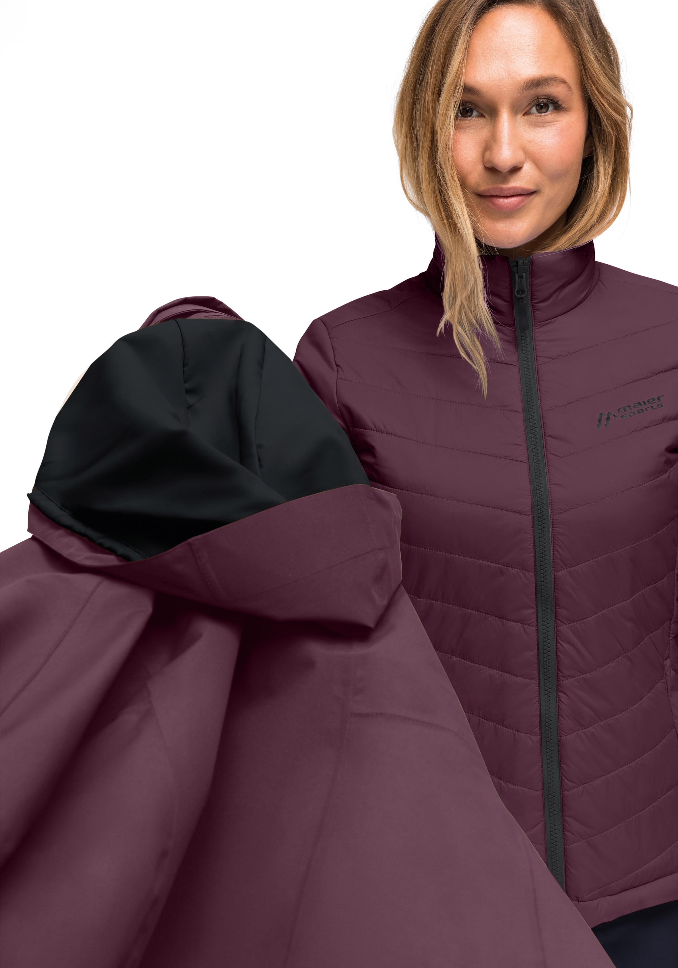 Maier Sports Funktionsjacke »Lisbon 3in1«, Damen 3-in-1-Jacke, Outdoorjacke wind/wasserdicht, 2 RV-Taschen