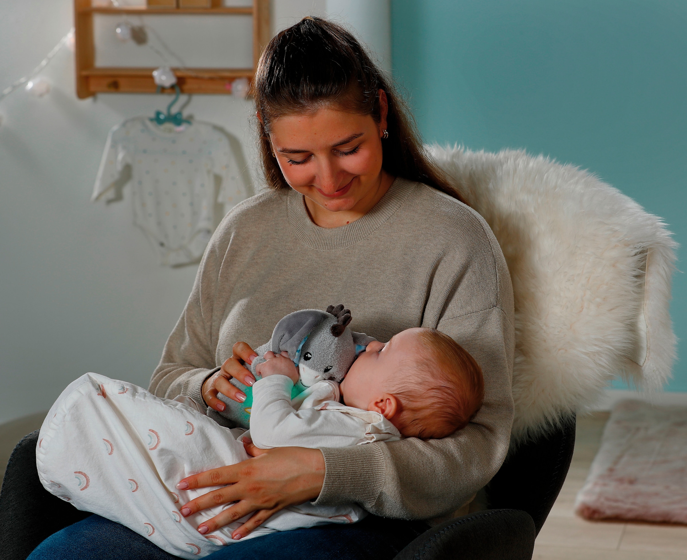 Nici Kuscheltier »My First NICI, Esel Littledoo 25 cm«, Baby Einschlafhilfe; mit Licht und Sound