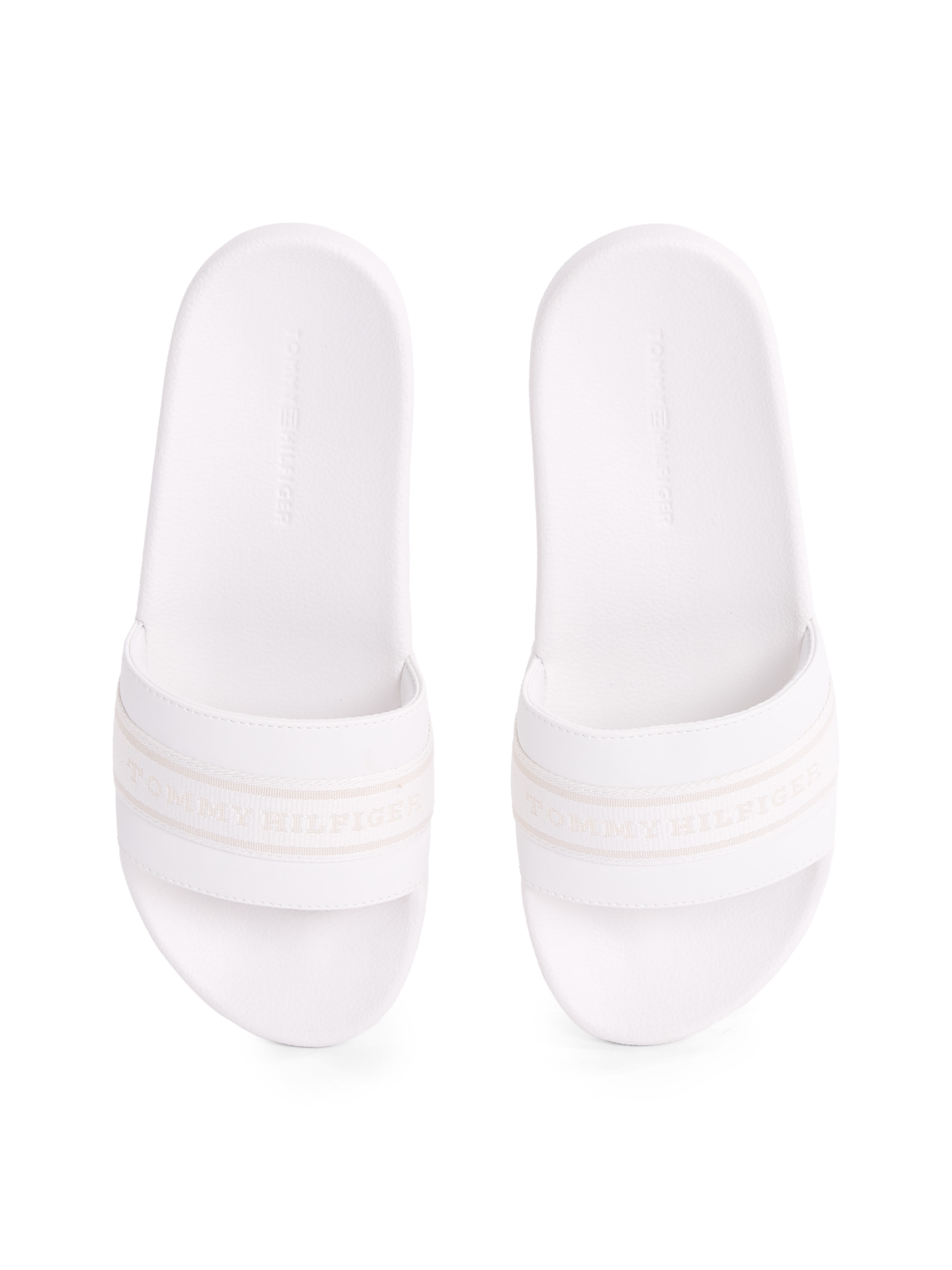 Tommy Hilfiger Pantolette »HILFIGER POOLSIDE WITH WEBBING«, Plateau, Sommermode, Bequemschuh, Flats mit Textilband